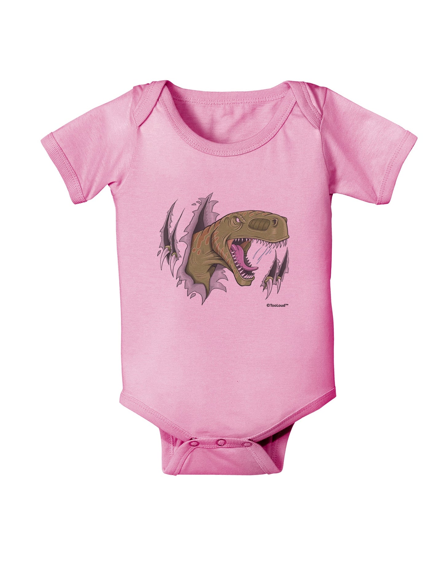 Green Dinosaur Breaking Free Baby Romper Bodysuit by TooLoud-Baby Romper-TooLoud-Light-Pink-06-Months-Davson Sales