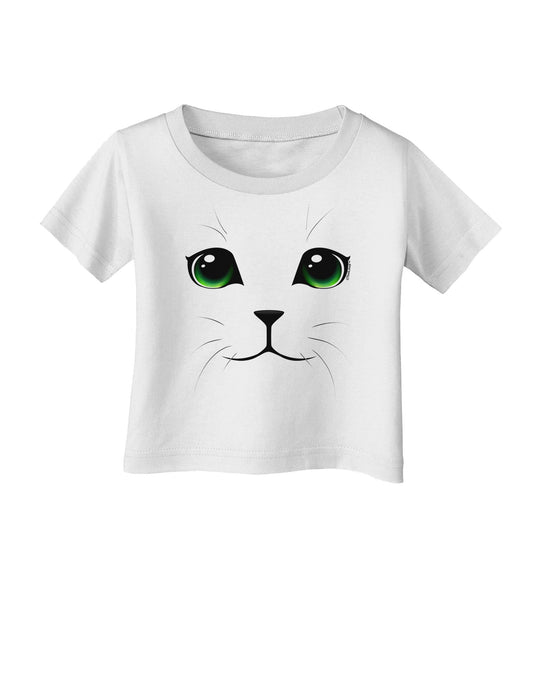 Green-Eyed Cute Cat Face Infant T-Shirt-Infant T-Shirt-TooLoud-White-06-Months-Davson Sales