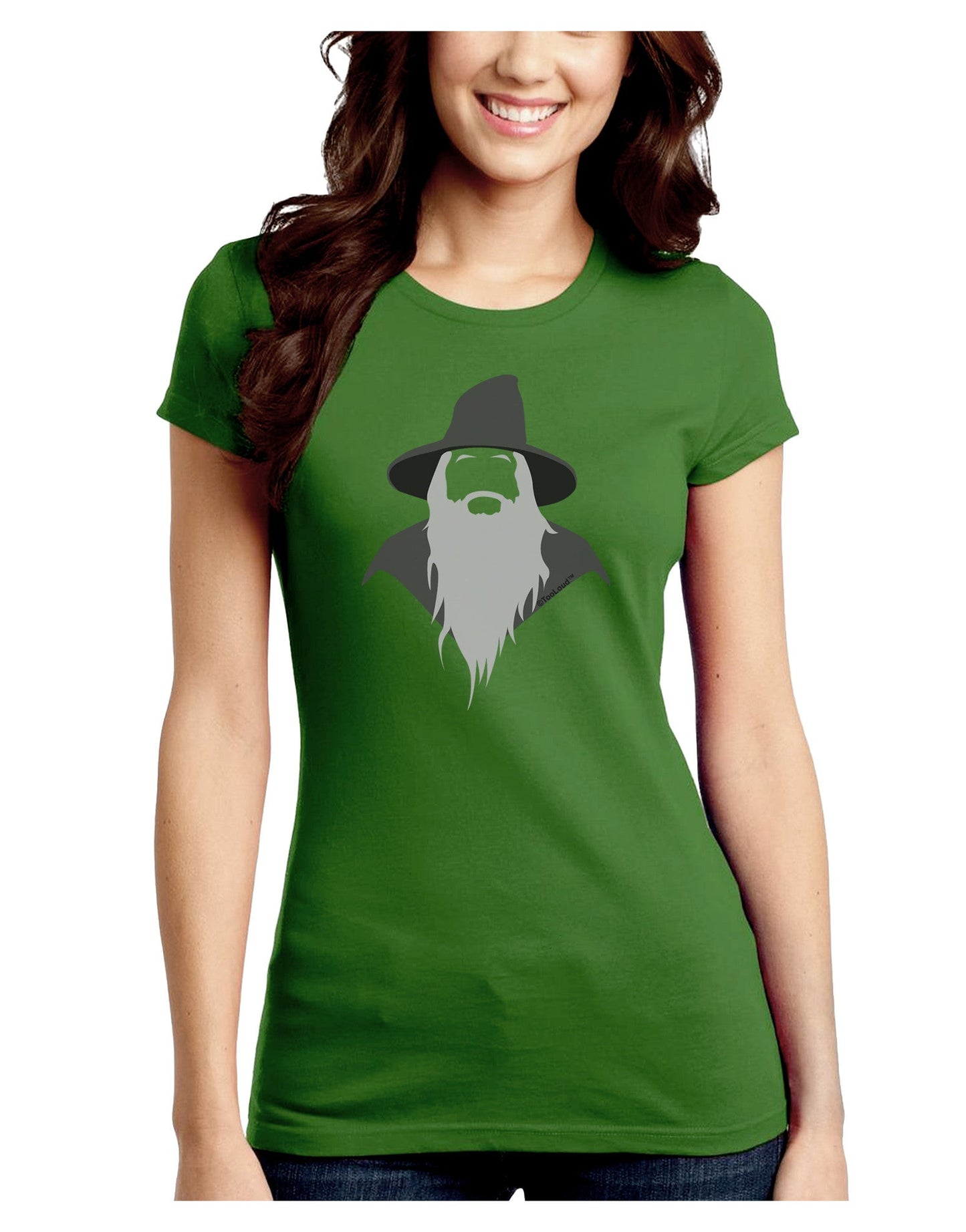 Grey Wizard Juniors Petite Crew Dark T-Shirt-T-Shirts Juniors Tops-TooLoud-Kiwi-Green-Juniors Fitted Small-Davson Sales