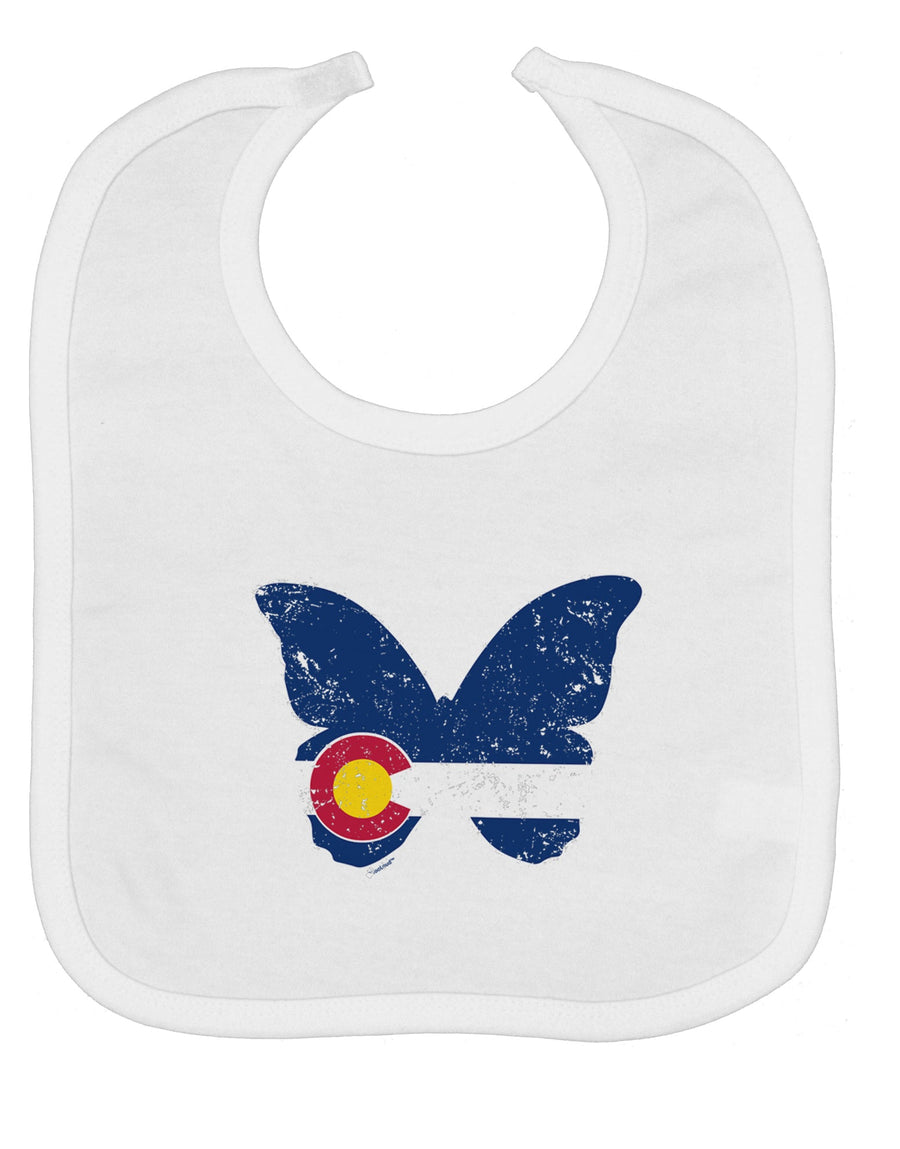 Grunge Colorado Butterfly Flag Baby Bib