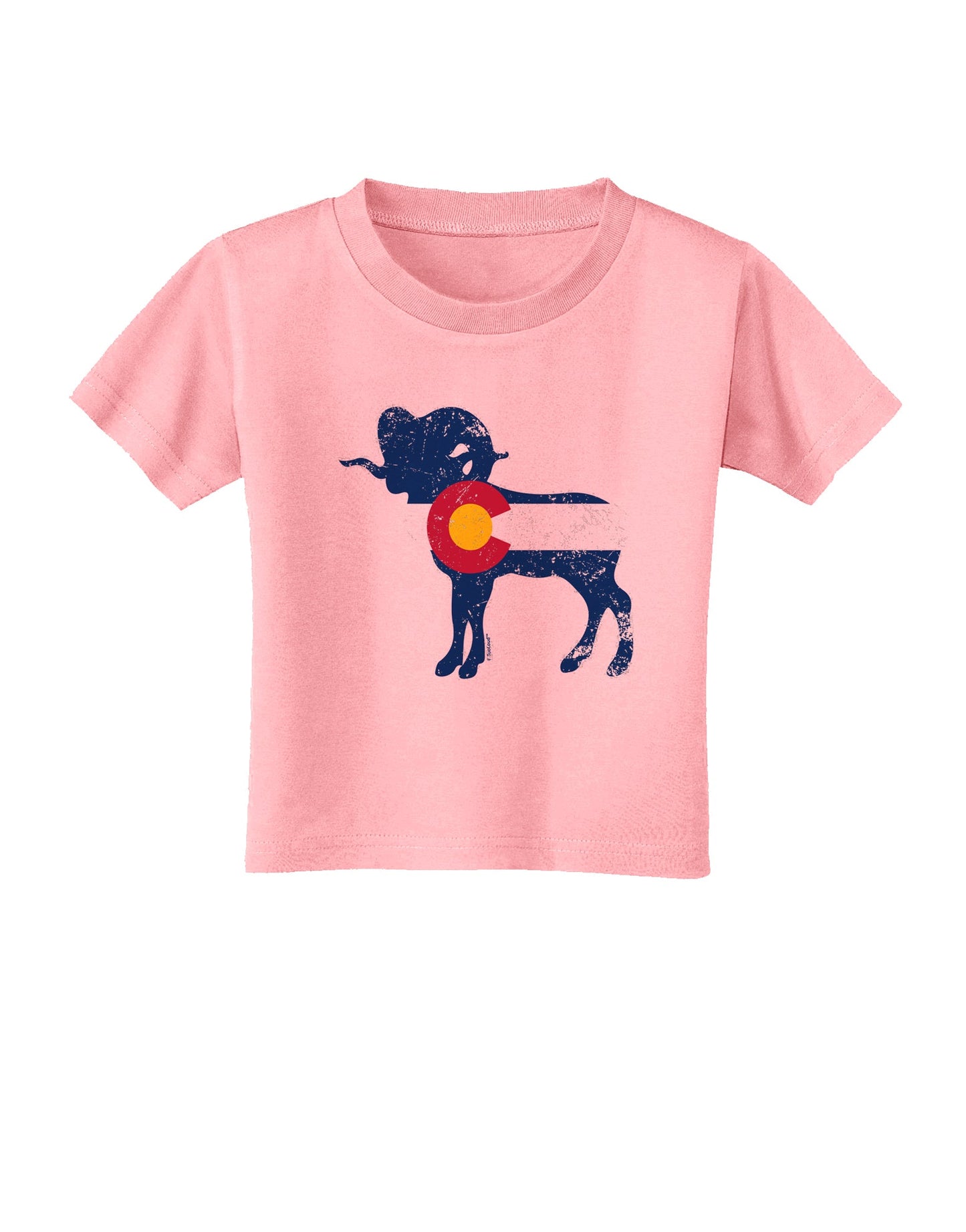 Grunge Rocky Mountain Bighorn Sheep Flag Toddler T-Shirt-Toddler T-shirt-TooLoud-Candy-Pink-2T-Davson Sales