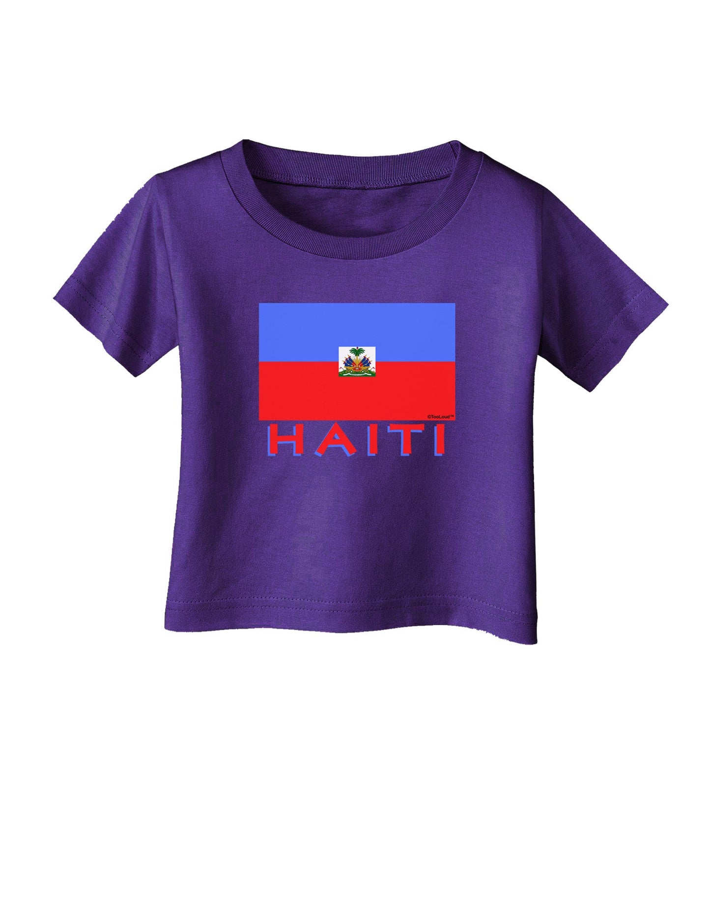 Haiti Flag Dark Infant T-Shirt Dark-Infant T-Shirt-TooLoud-Purple-06-Months-Davson Sales