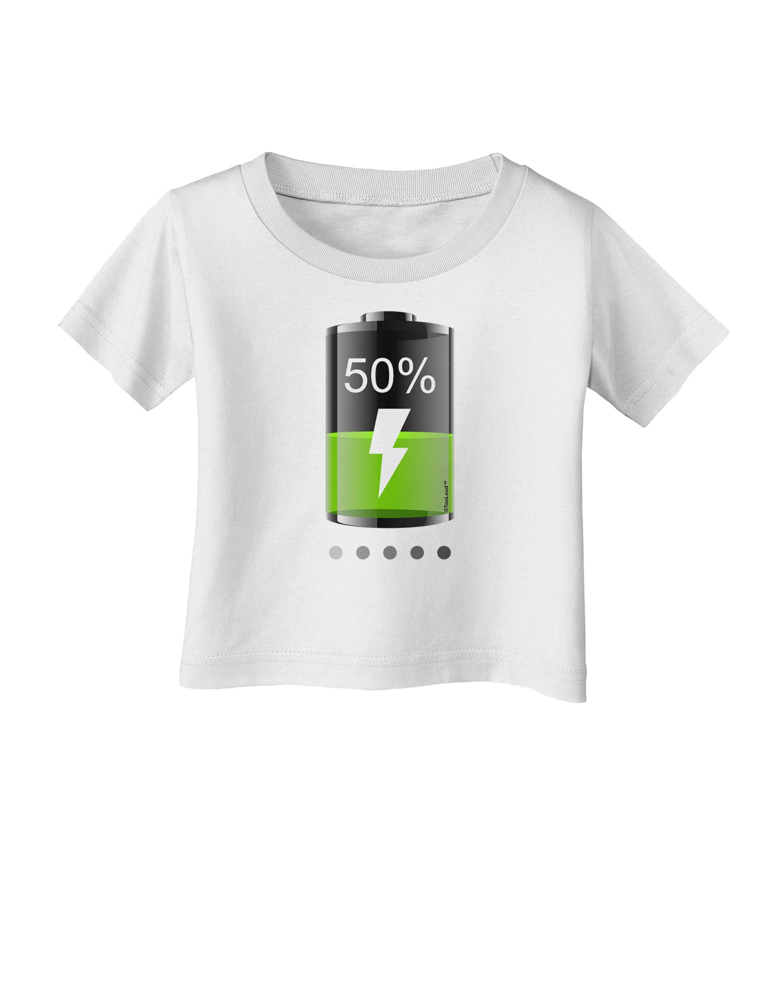 Half Energy 50 Percent Infant T-Shirt-Infant T-Shirt-TooLoud-White-06-Months-Davson Sales