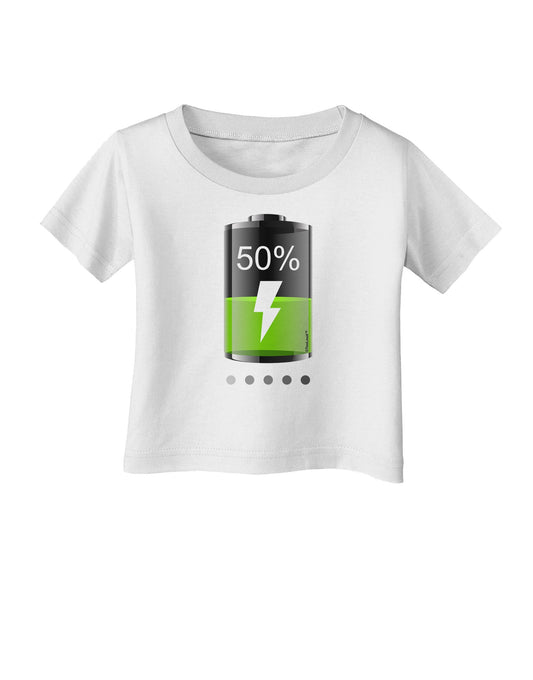 Half Energy 50 Percent Infant T-Shirt-Infant T-Shirt-TooLoud-White-06-Months-Davson Sales
