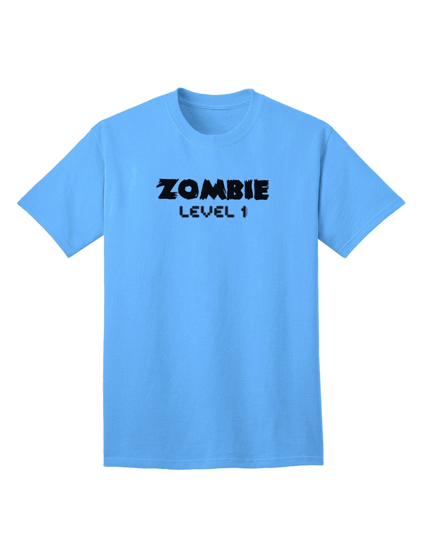 Halloween Adult T-Shirt - Zombie Level 1 - Humorous Design-Mens T-shirts-TooLoud-Aquatic-Blue-Small-Davson Sales