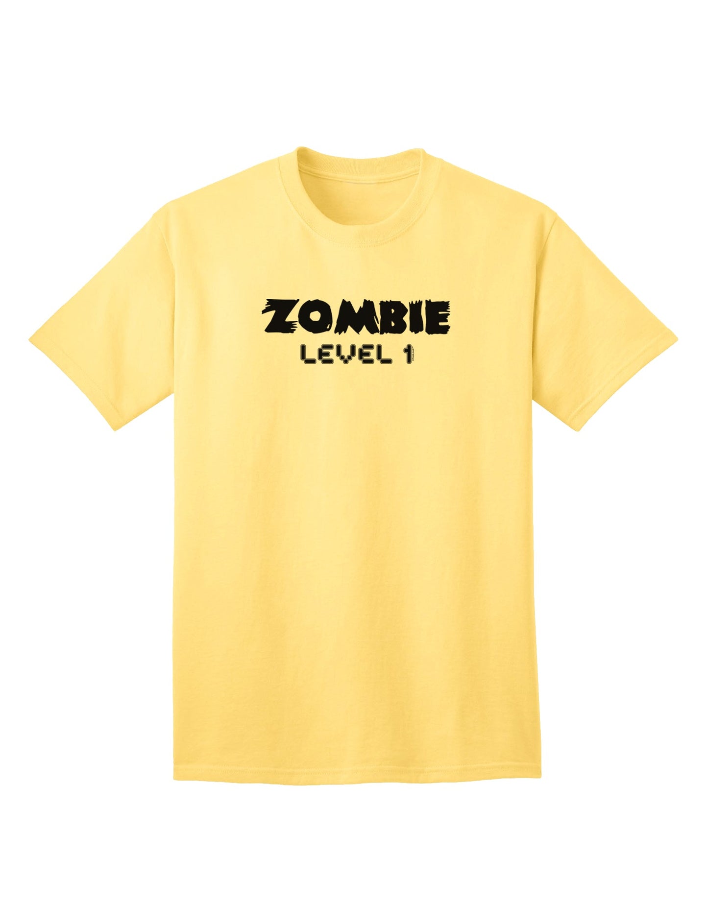 Halloween Adult T-Shirt - Zombie Level 1 - Humorous Design-Mens T-shirts-TooLoud-Yellow-Small-Davson Sales
