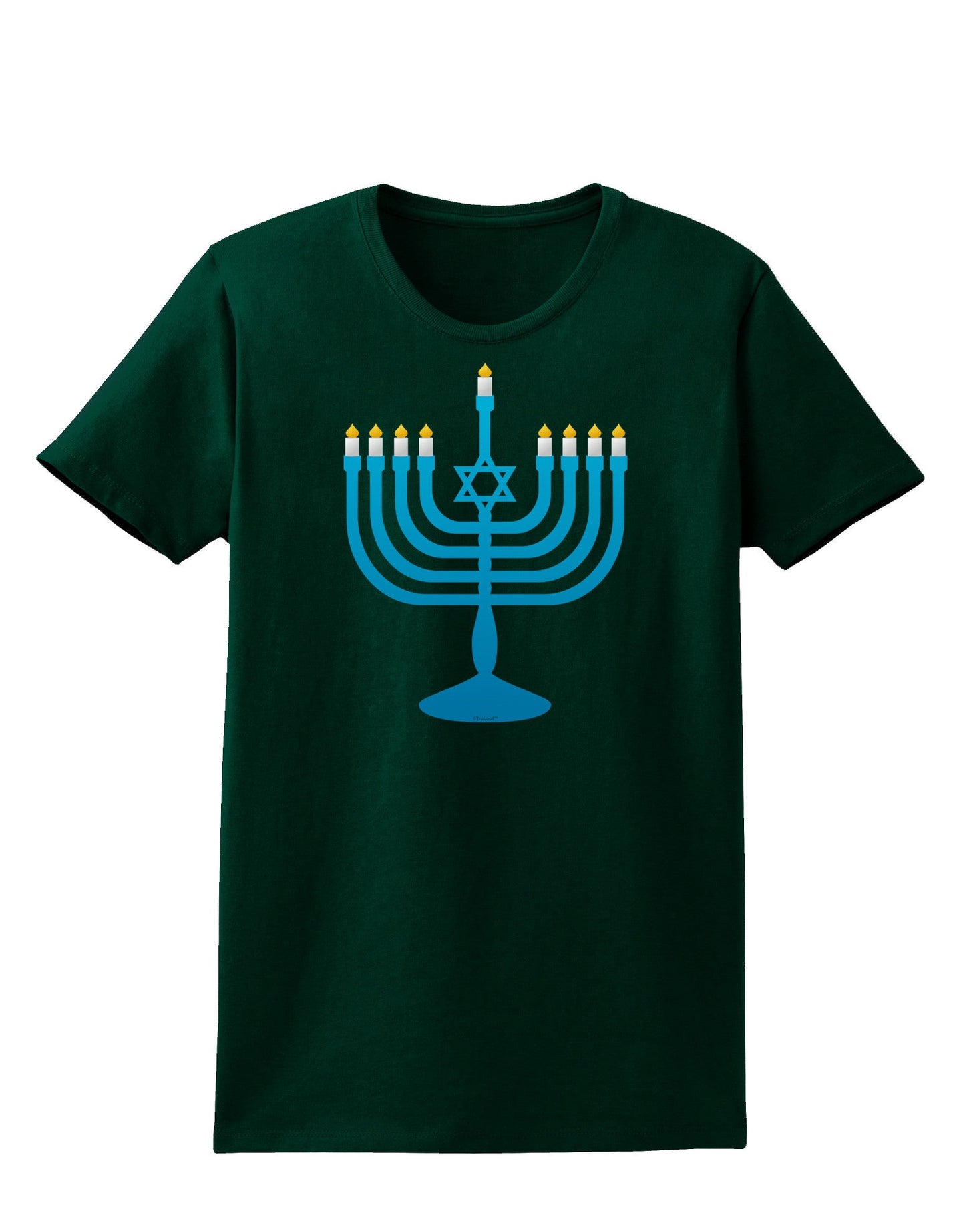 Hanukkah Menorah Womens Dark T-Shirt-TooLoud-Forest-Green-Small-Davson Sales
