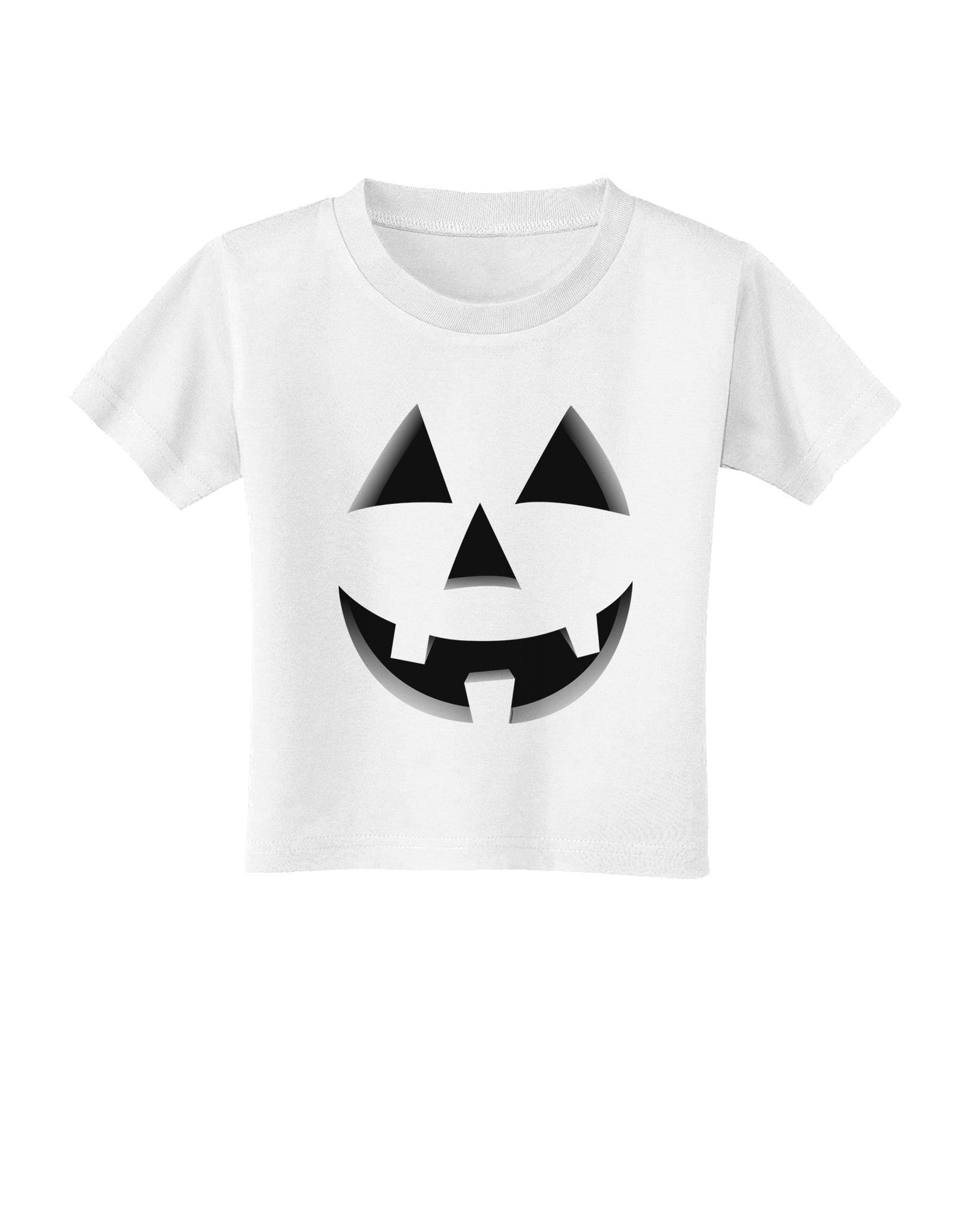 Happy Cute Jack O' Lantern Pumpkin Face Toddler T-Shirt-Toddler T-Shirt-TooLoud-White-2T-Davson Sales