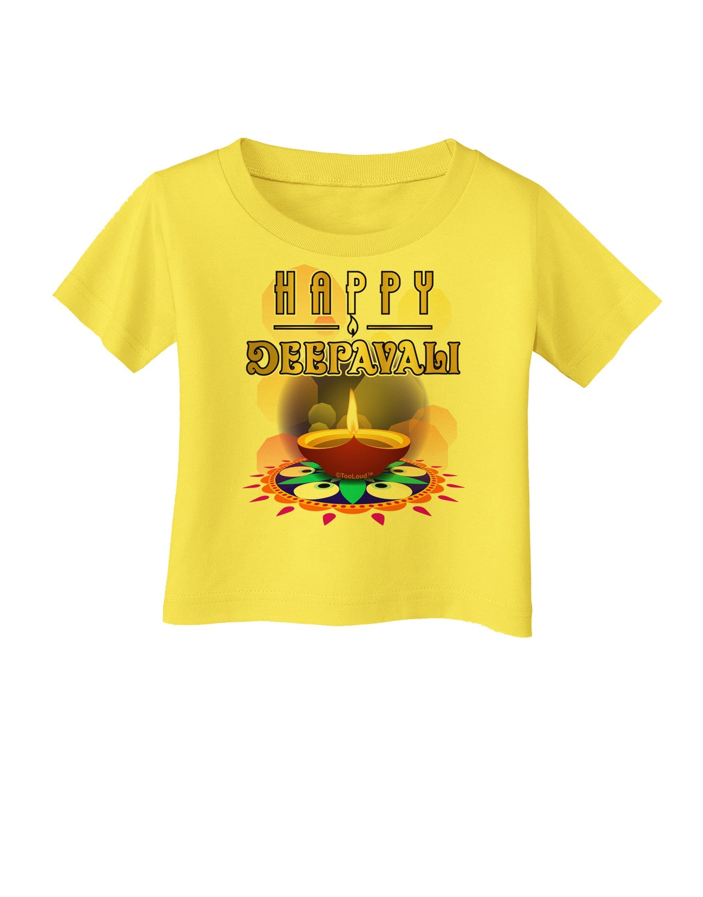 Happy Deepavali - Rangoli and Diya Infant T-Shirt-Infant T-Shirt-TooLoud-Yellow-06-Months-Davson Sales