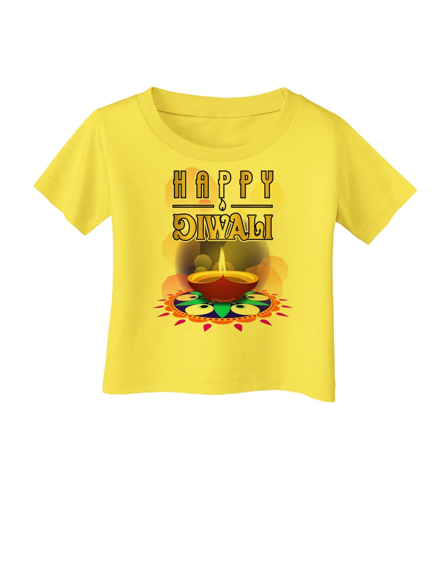 Happy Diwali - Rangoli and Diya Infant T-Shirt-Infant T-Shirt-TooLoud-Yellow-06-Months-Davson Sales