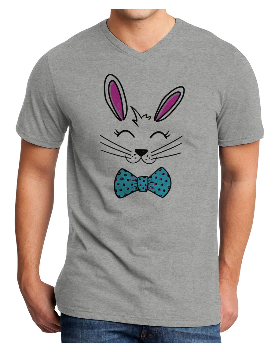 Happy Easter Bunny Face Adult V-Neck T-shirt-Mens T-Shirt-TooLoud-White-Small-Davson Sales