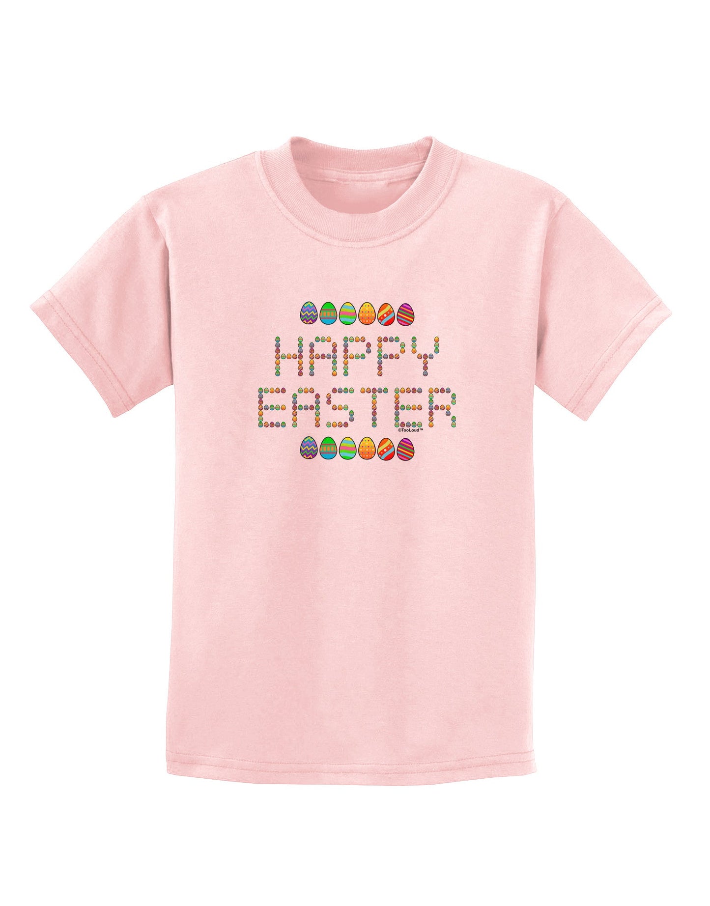 Happy Easter Eggs Childrens T-Shirt-Childrens T-Shirt-TooLoud-PalePink-X-Small-Davson Sales