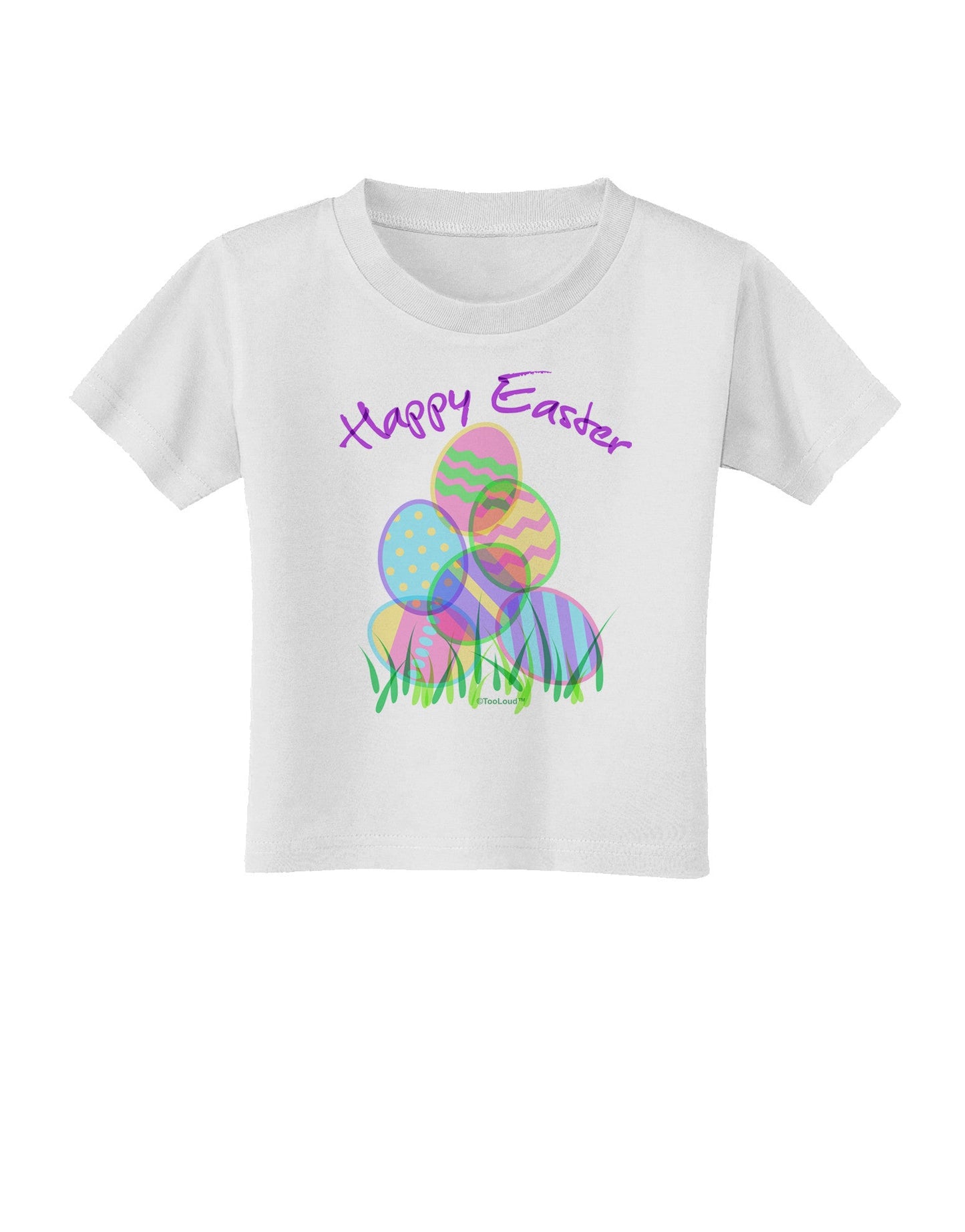 Happy Easter Gel Look Print Toddler T-Shirt-Toddler T-Shirt-TooLoud-White-2T-Davson Sales