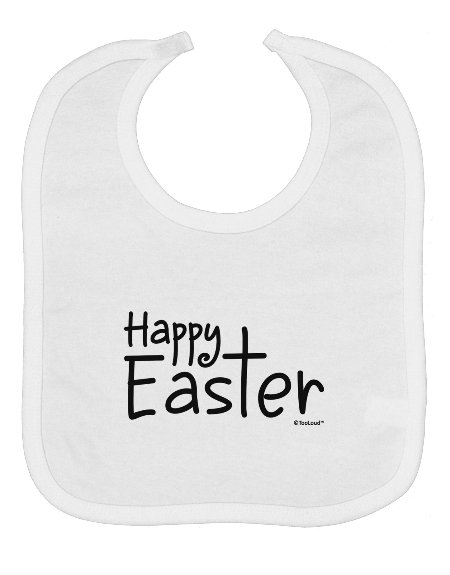 Happy Easter with Cross Baby Bib by TooLoud