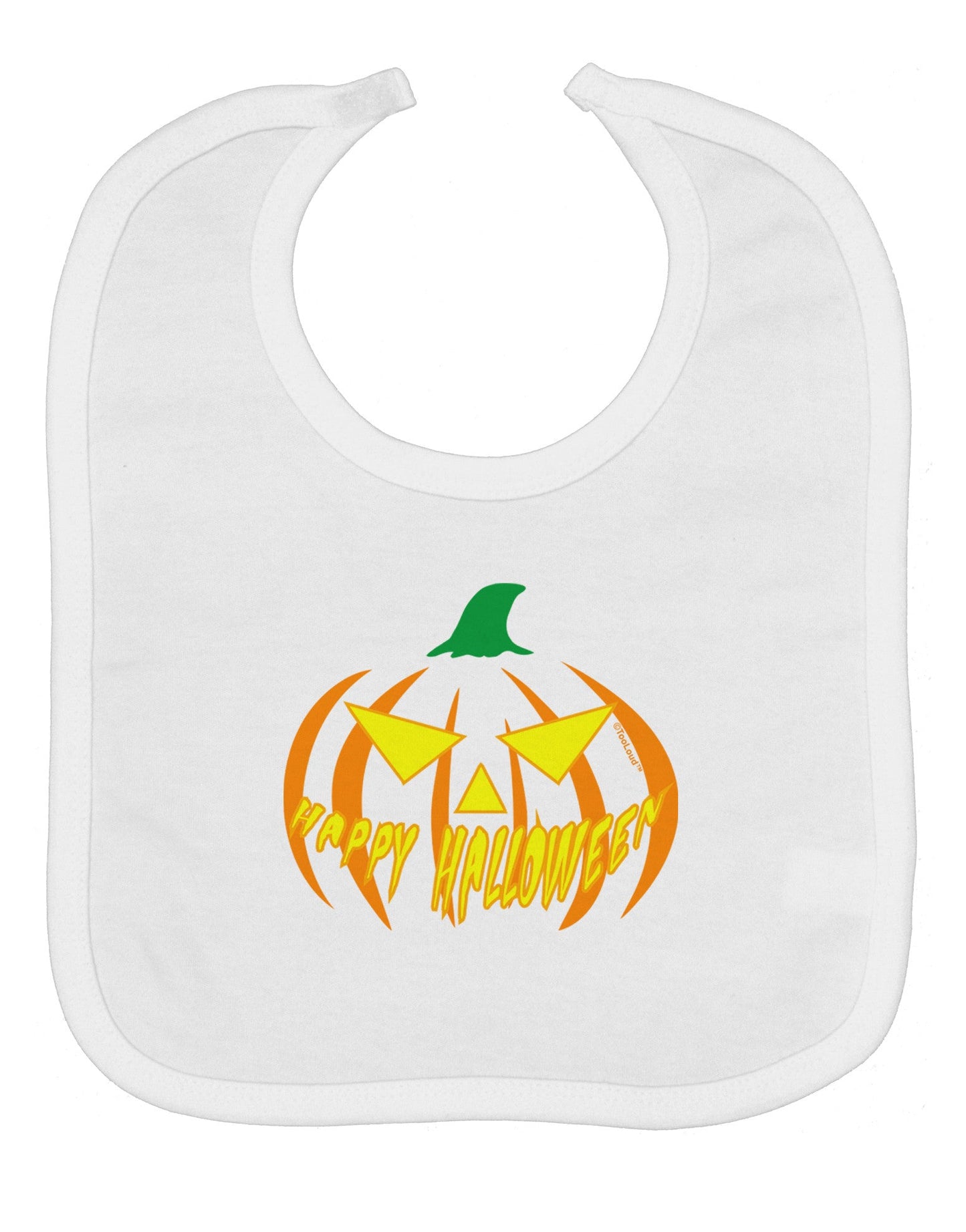 Happy Halloween Jack Yellow Baby Bib
