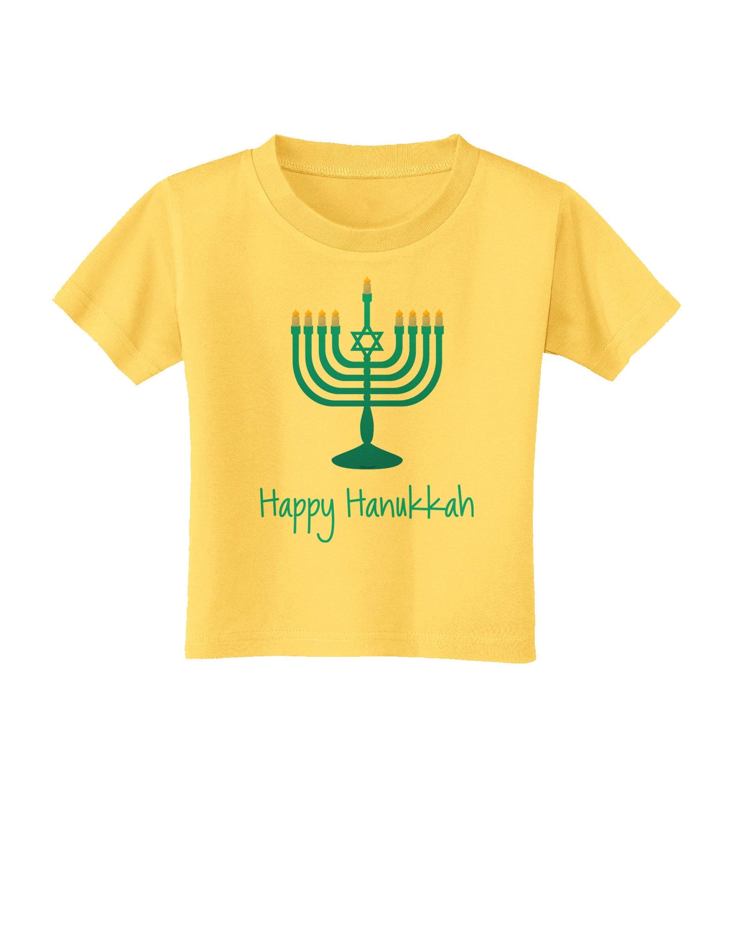 Happy Hanukkah Menorah Toddler T-Shirt-Toddler T-Shirt-TooLoud-Yellow-2T-Davson Sales