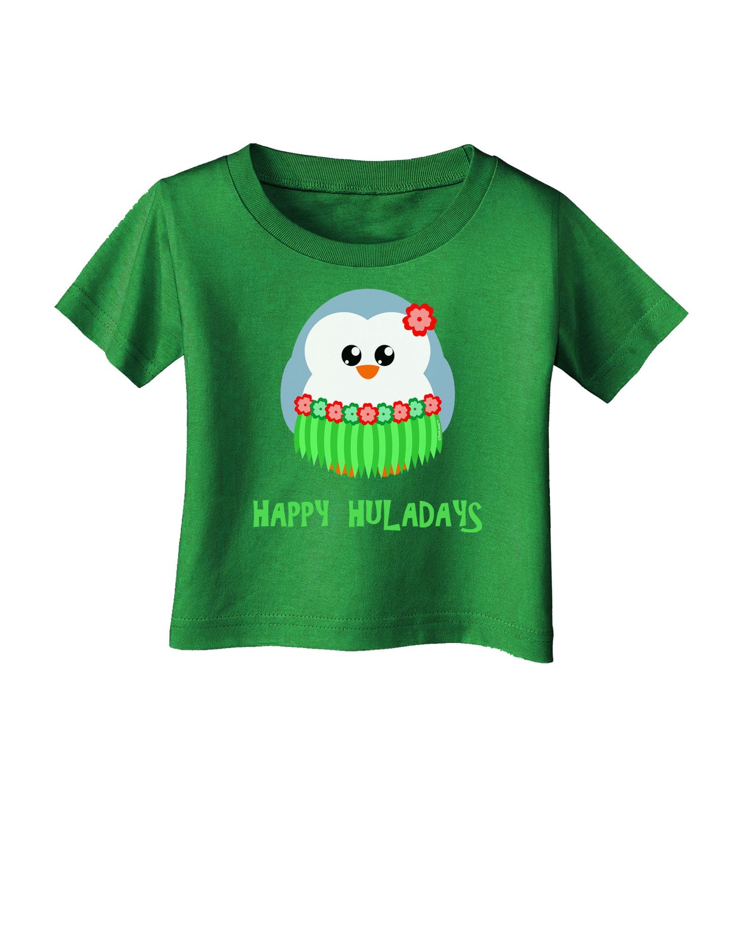 Happy Huladays Christmas Penguin - Red and Green Infant T-Shirt Dark-Infant T-Shirt-TooLoud-Royal-Blue-06-Months-Davson Sales