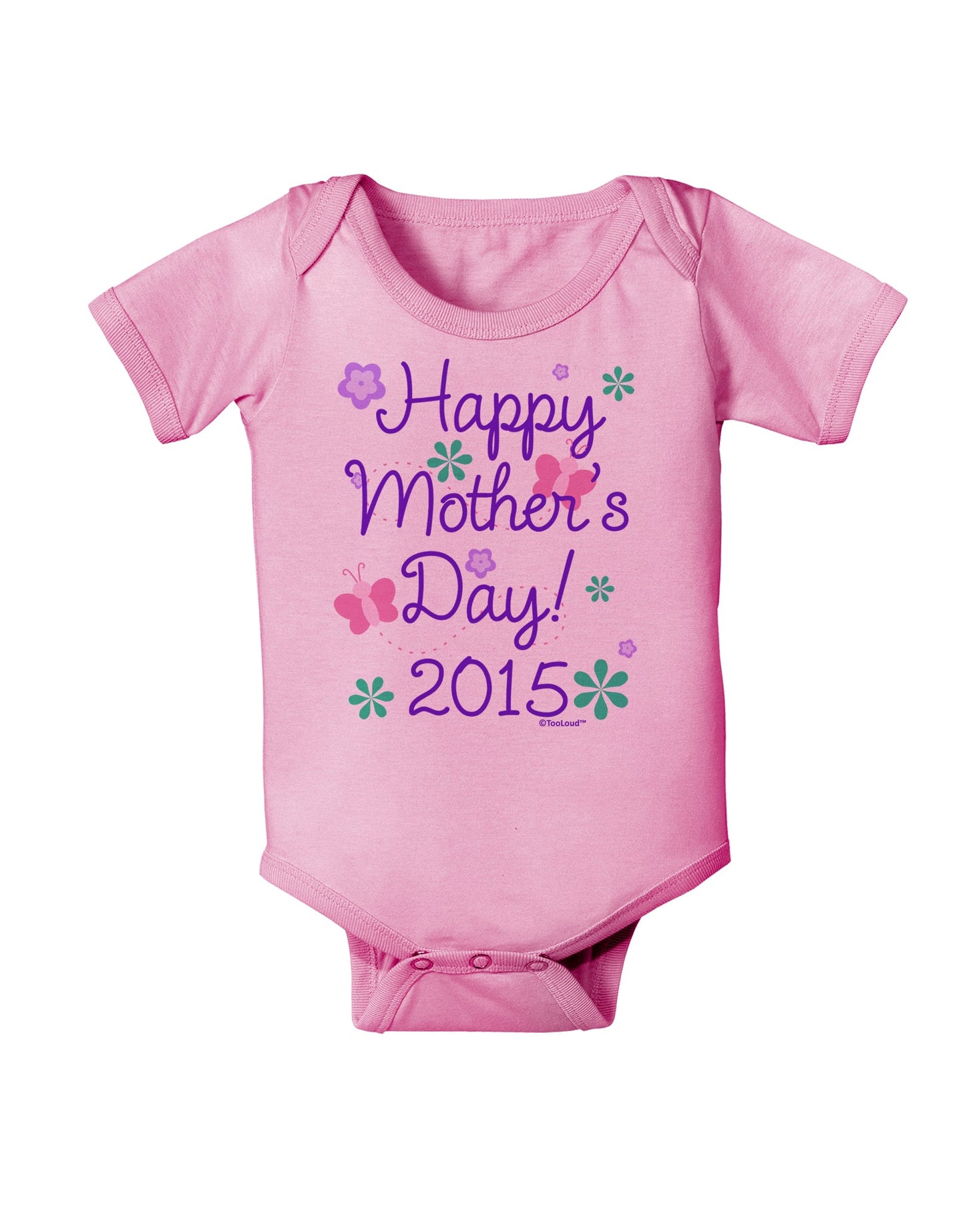 Happy Mother's Day (CURRENT YEAR) Baby Romper Bodysuit by TooLoud-Baby Romper-TooLoud-Light-Pink-06-Months-Davson Sales
