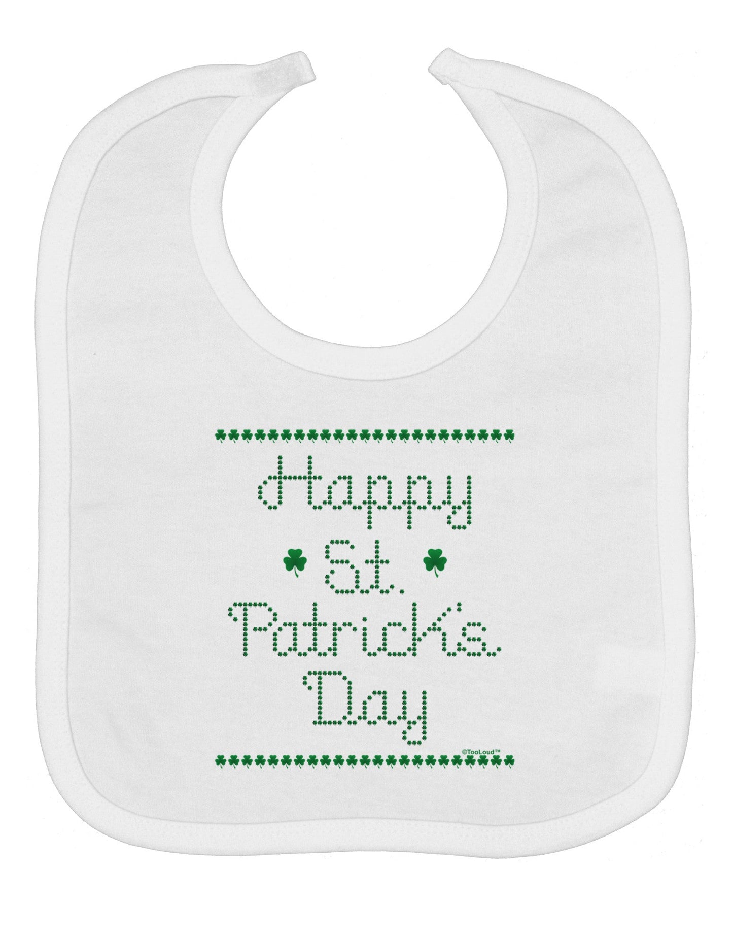 Happy St Patricks Day Clovers Baby Bib