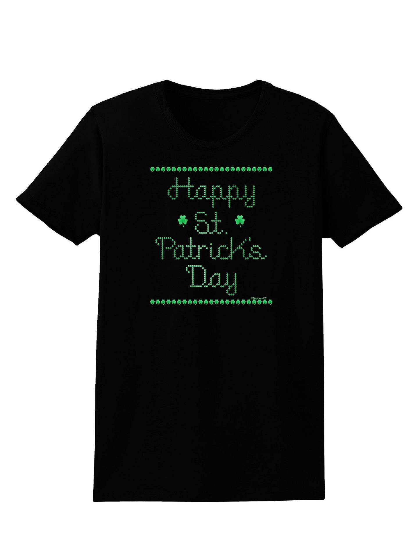 Happy St Patricks Day Clovers Womens Dark T-Shirt-TooLoud-Black-X-Small-Davson Sales