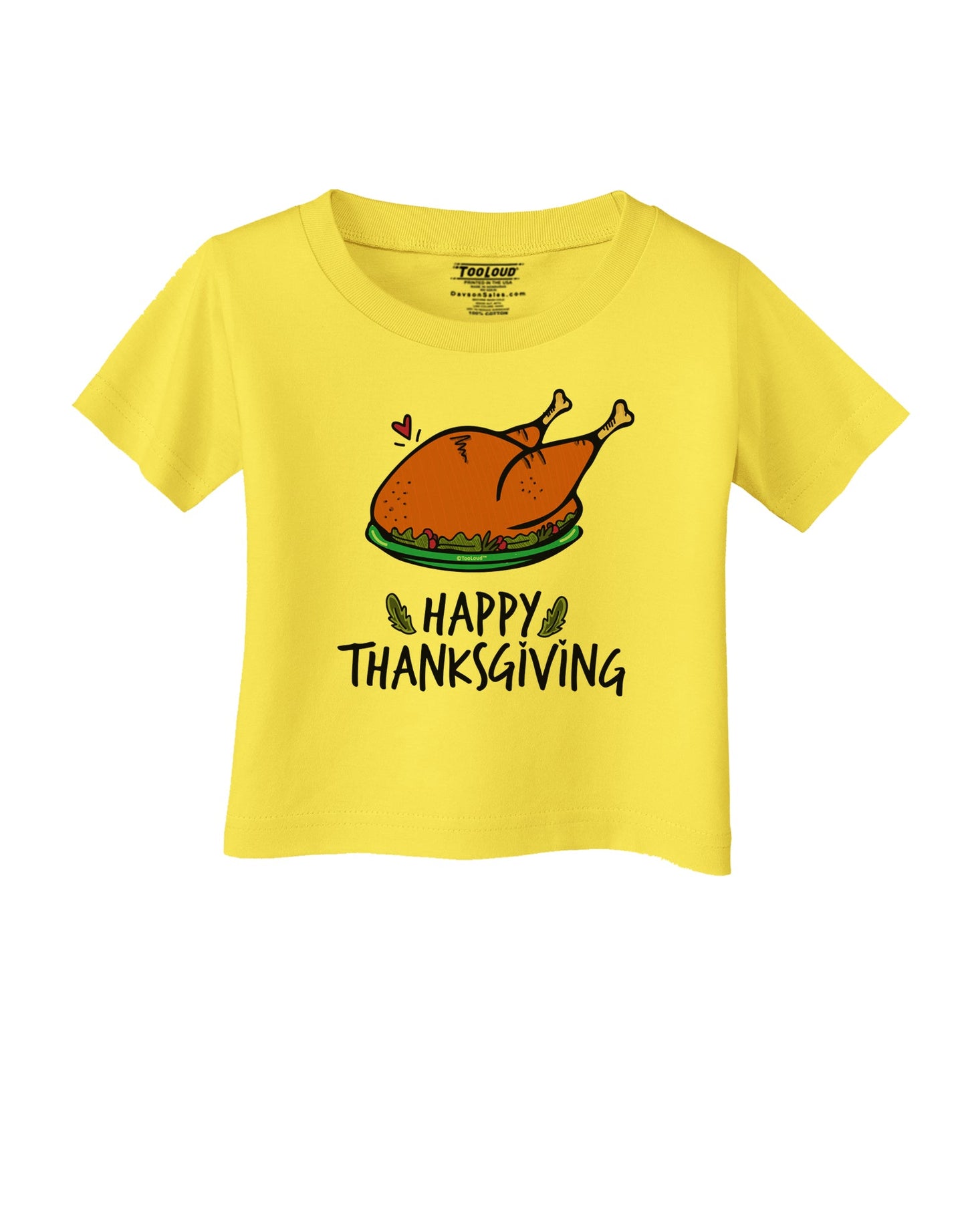 Happy Thanksgiving Infant T-Shirt-Infant T-Shirt-TooLoud-Yellow-06-Months-Davson Sales