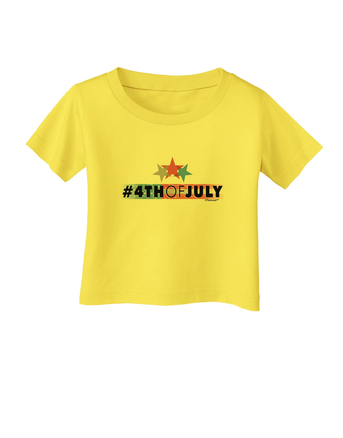 Hashtag 4th Of July Infant T-Shirt-Infant T-Shirt-TooLoud-Yellow-06-Months-Davson Sales