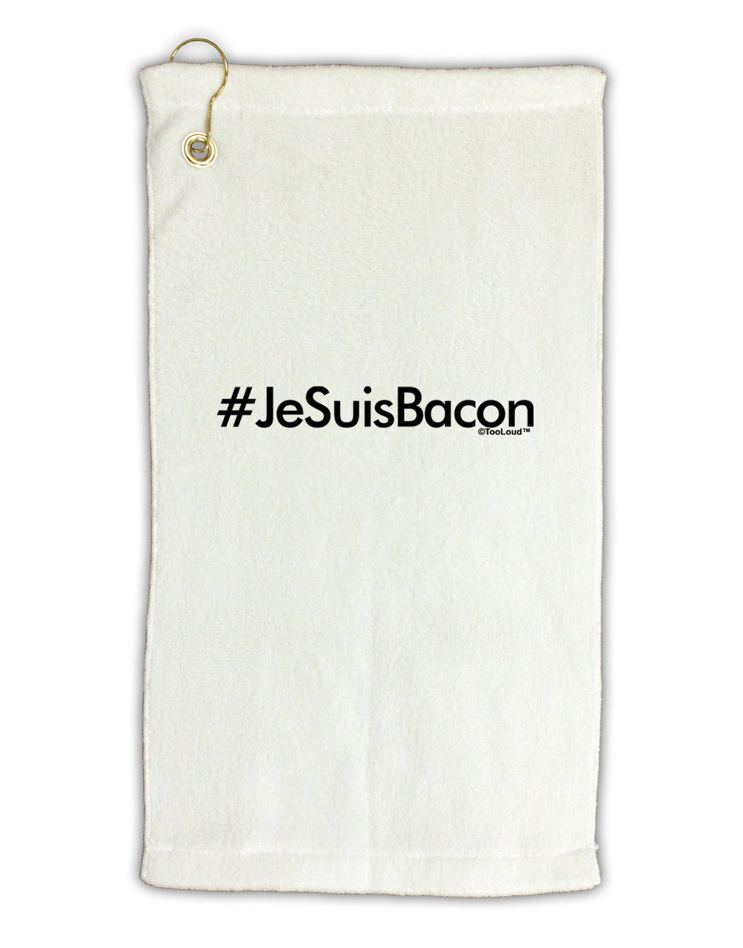 Hashtag JeSuisBacon Micro Terry Gromet Golf Towel 11"x19-Golf Towel-TooLoud-White-Davson Sales