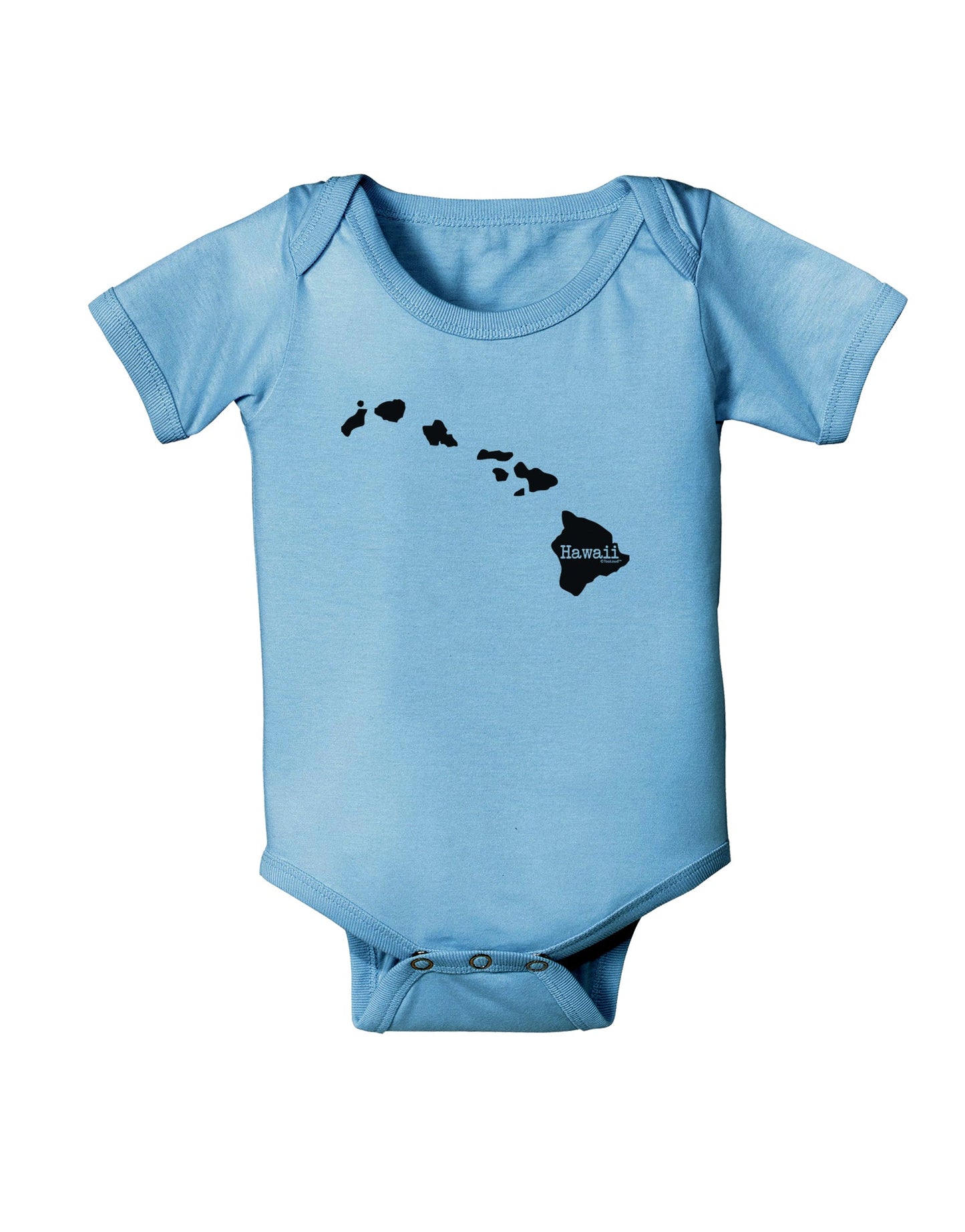 Hawaii - United States Shape Baby Romper Bodysuit by TooLoud-Baby Romper-TooLoud-Light-Blue-06-Months-Davson Sales
