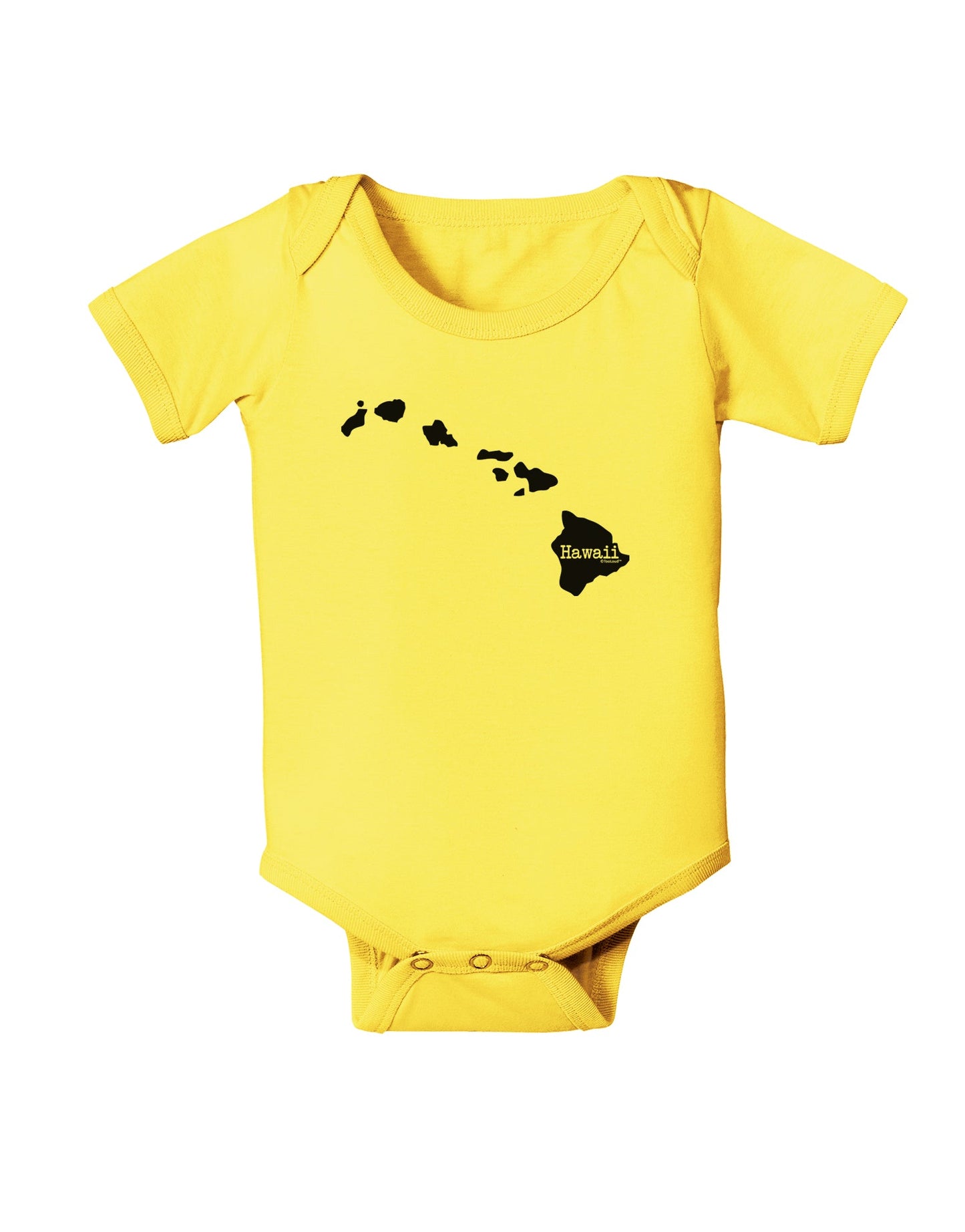Hawaii - United States Shape Baby Romper Bodysuit by TooLoud-Baby Romper-TooLoud-Yellow-06-Months-Davson Sales
