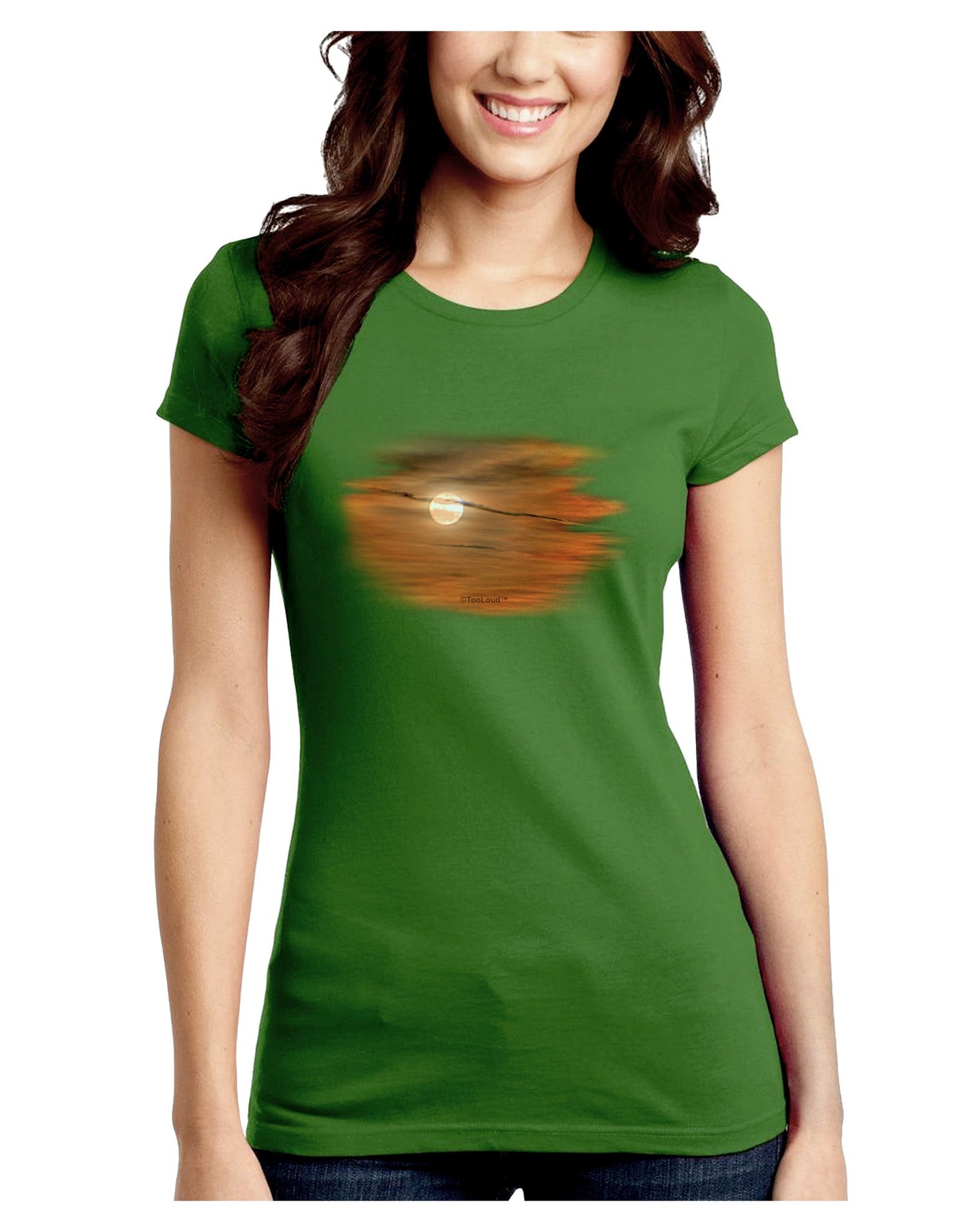 Hazy Moon Juniors Petite Crew Dark T-Shirt-T-Shirts Juniors Tops-TooLoud-Kiwi-Green-Juniors Fitted Small-Davson Sales