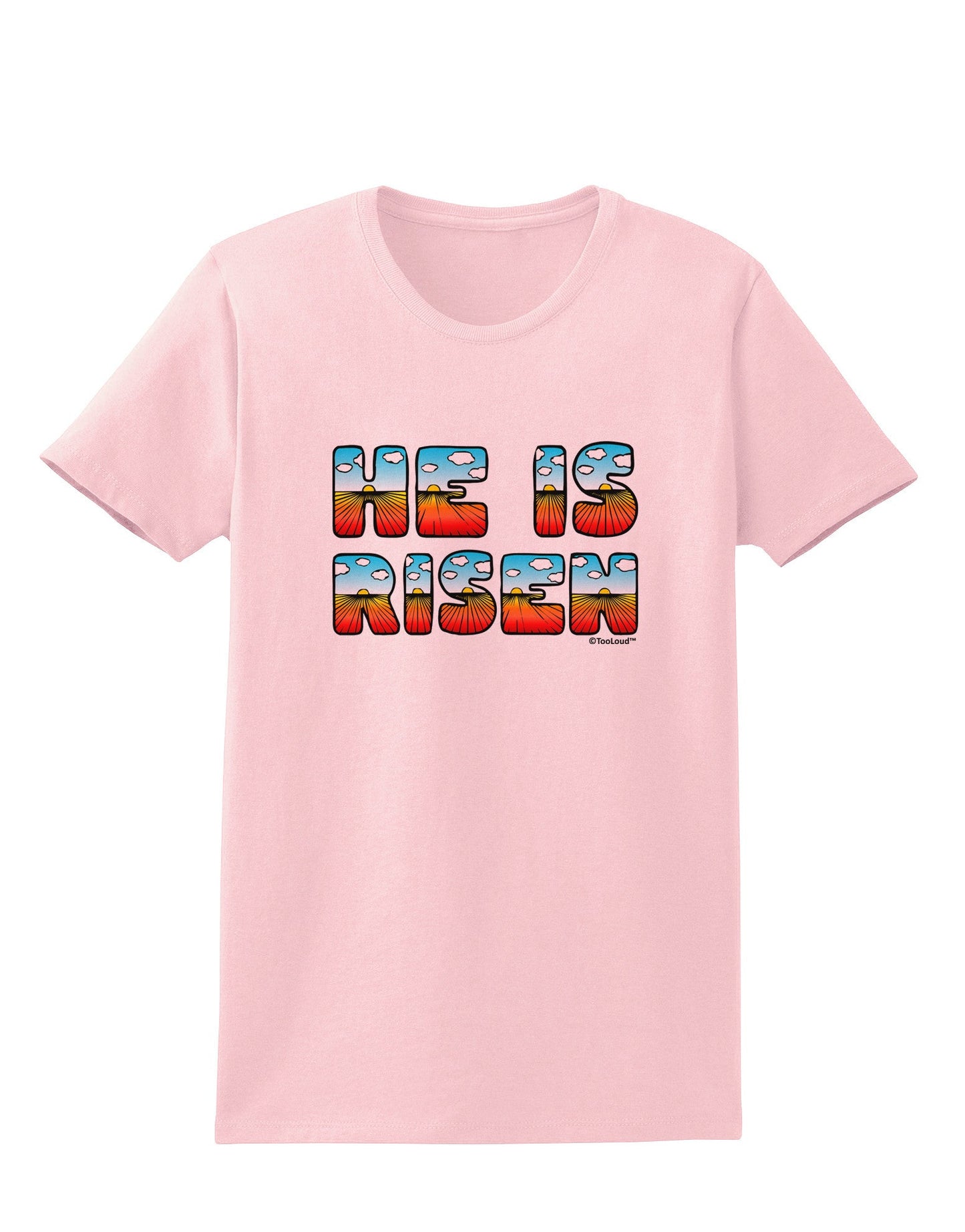 He Is Risen - Easter - Sunrise Letters Womens T-Shirt-Womens T-Shirt-TooLoud-PalePink-X-Small-Davson Sales