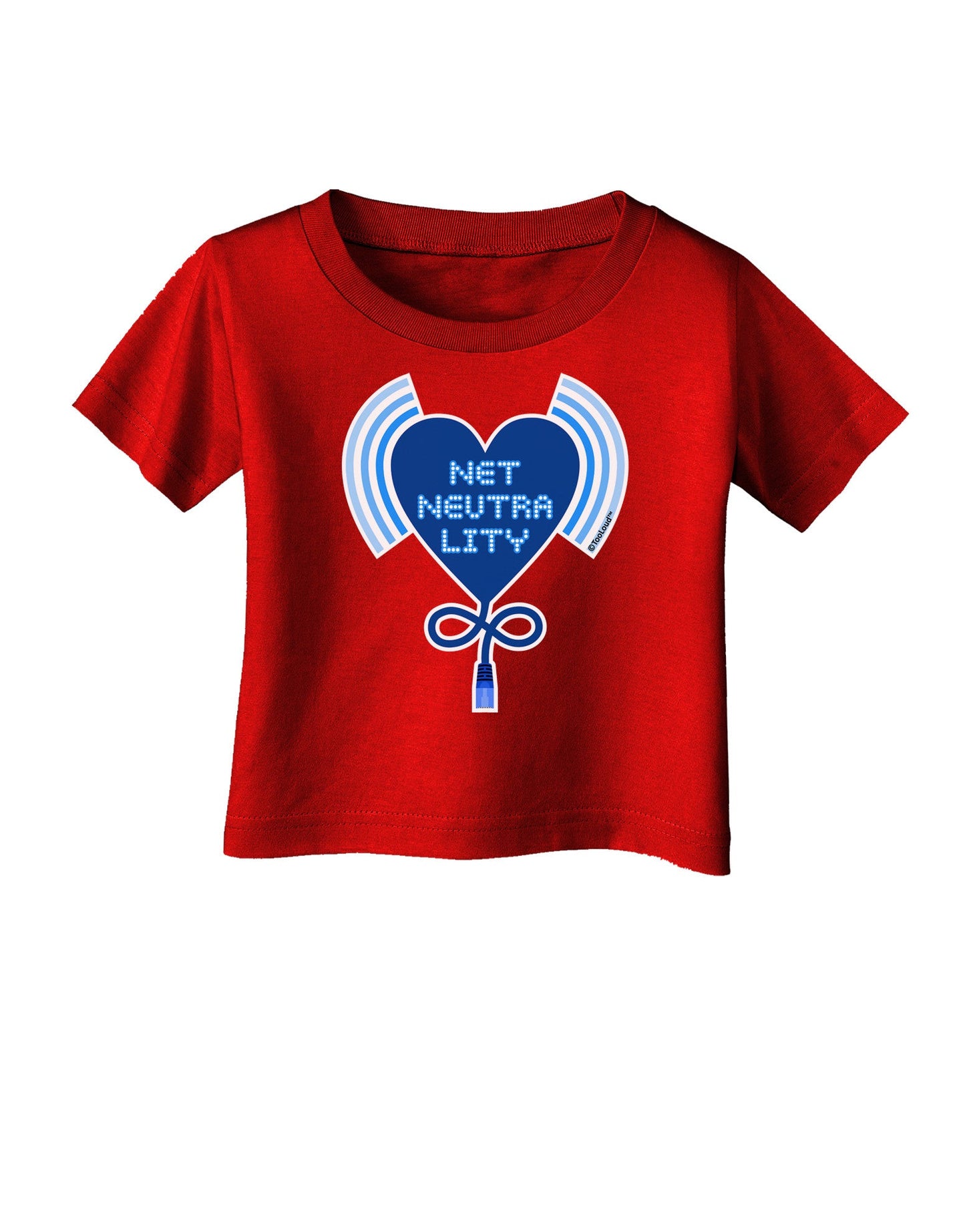 Heart Net Neutrality Infant T-Shirt Dark-Infant T-Shirt-TooLoud-Red-06-Months-Davson Sales