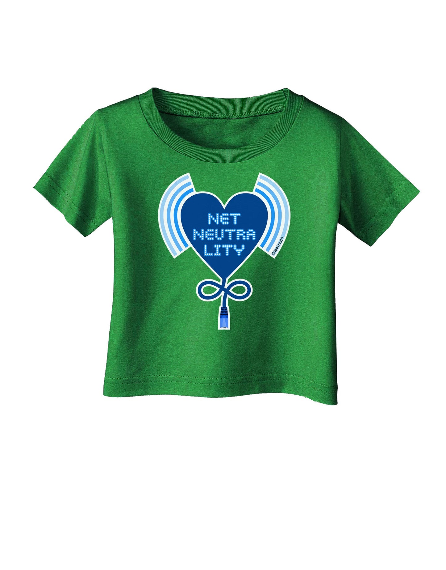 Heart Net Neutrality Infant T-Shirt Dark-Infant T-Shirt-TooLoud-Clover-Green-06-Months-Davson Sales