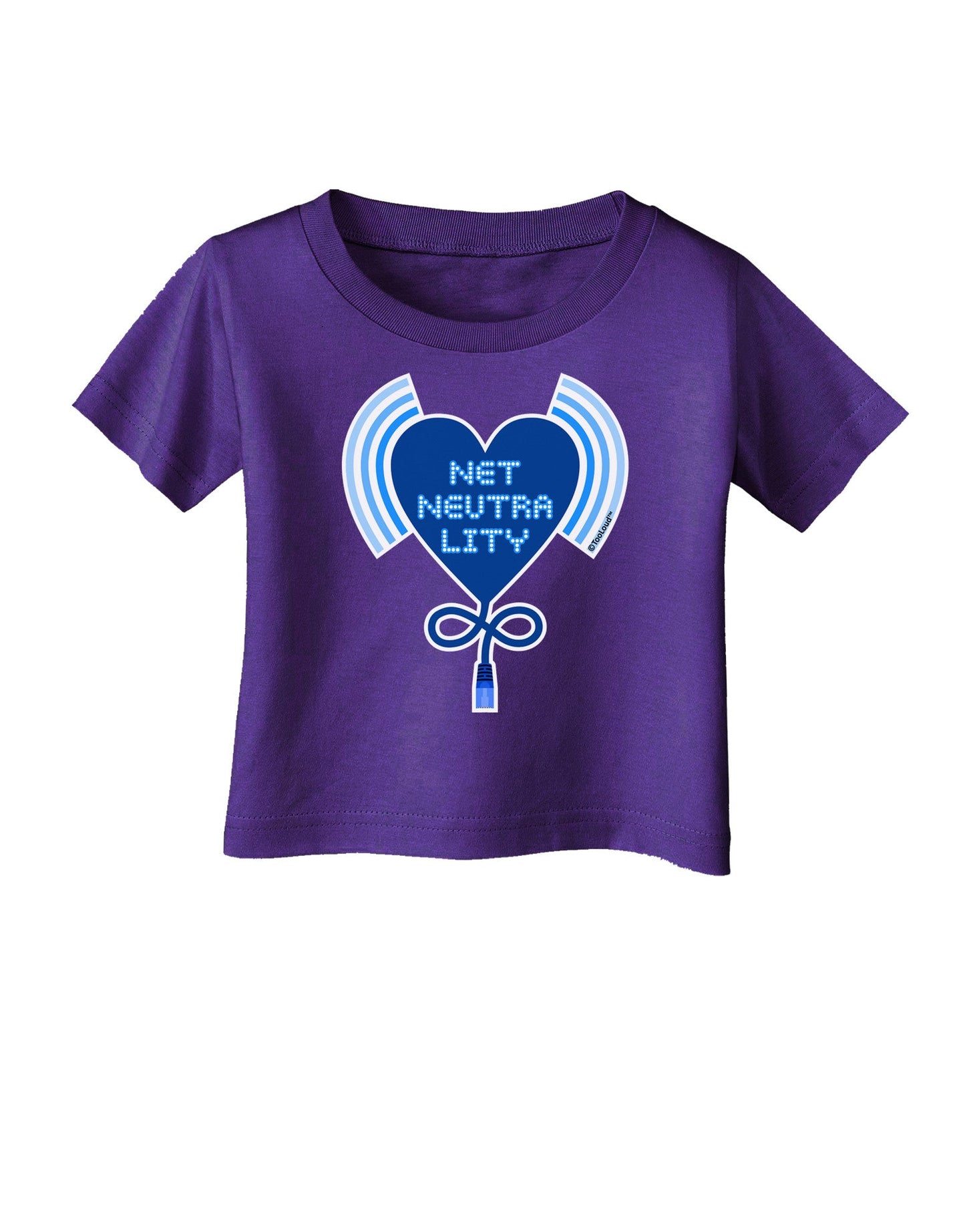 Heart Net Neutrality Infant T-Shirt Dark-Infant T-Shirt-TooLoud-Purple-06-Months-Davson Sales
