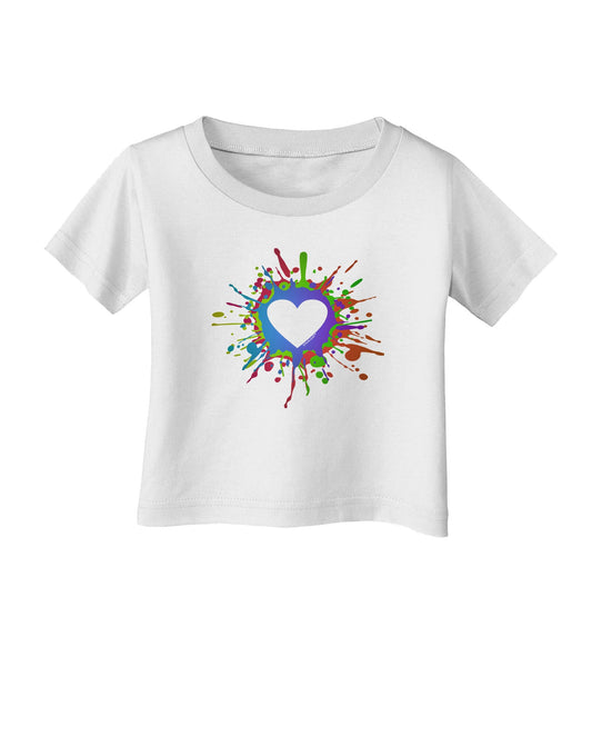 Heart Paint Splatter Infant T-Shirt-Infant T-Shirt-TooLoud-White-06-Months-Davson Sales