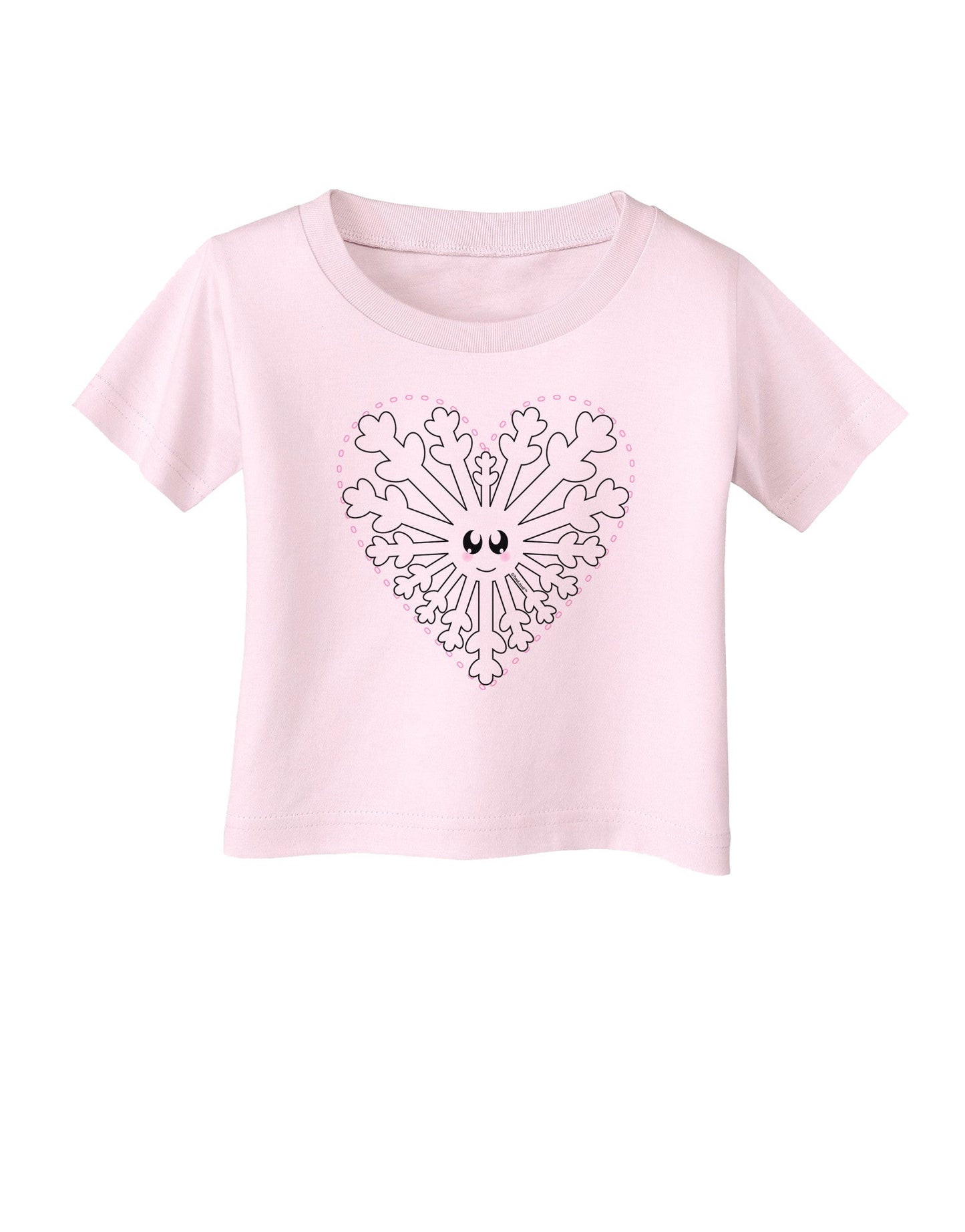 Heart Snowflake Christmas Infant T-Shirt-Infant T-Shirt-TooLoud-Light-Pink-06-Months-Davson Sales