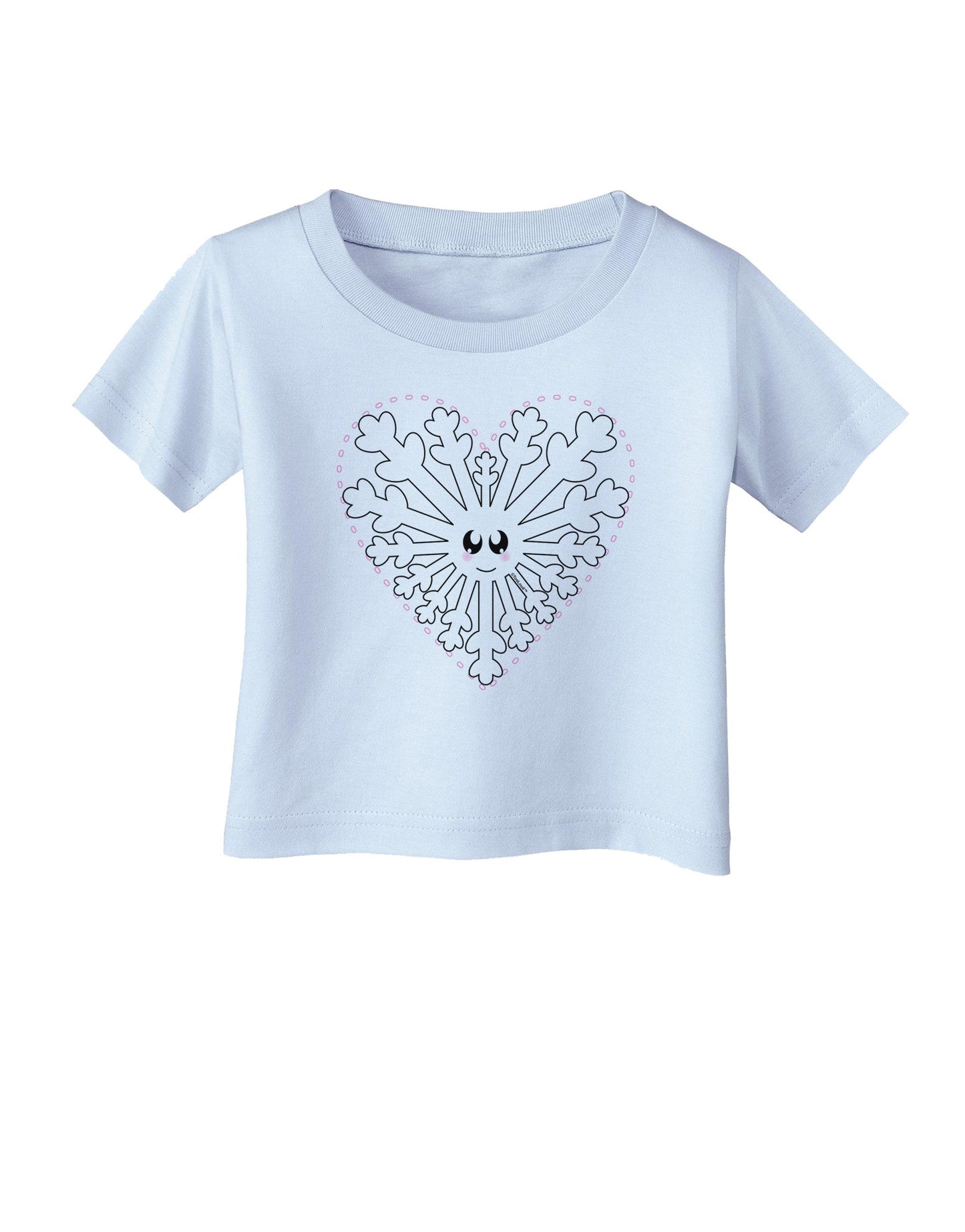 Heart Snowflake Christmas Infant T-Shirt-Infant T-Shirt-TooLoud-Light-Blue-06-Months-Davson Sales