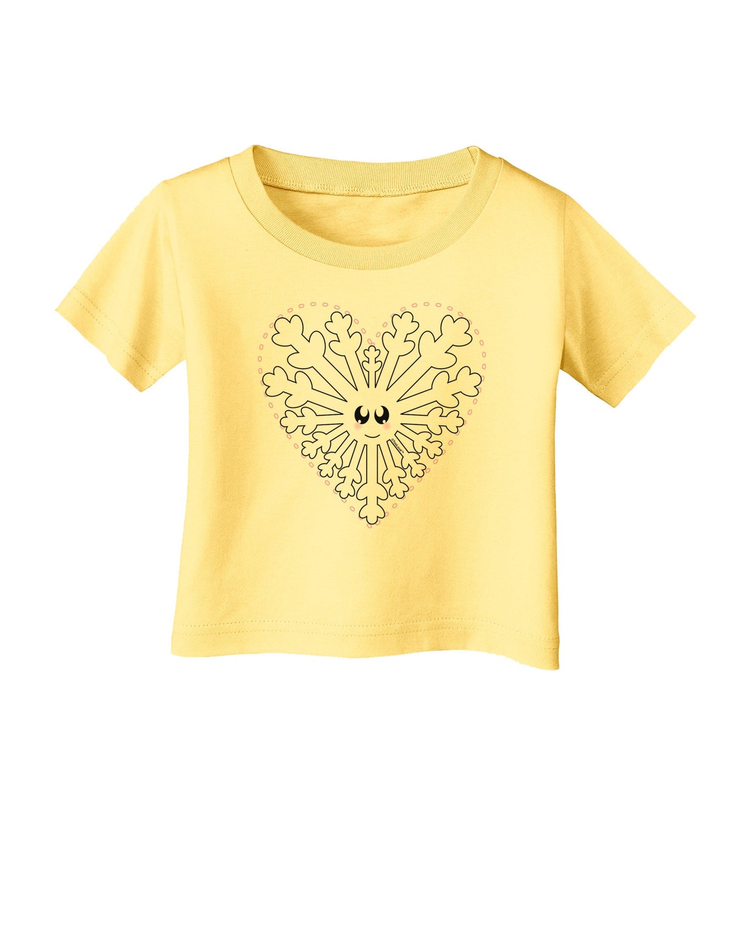 Heart Snowflake Christmas Infant T-Shirt-Infant T-Shirt-TooLoud-Daffodil-Yellow-06-Months-Davson Sales