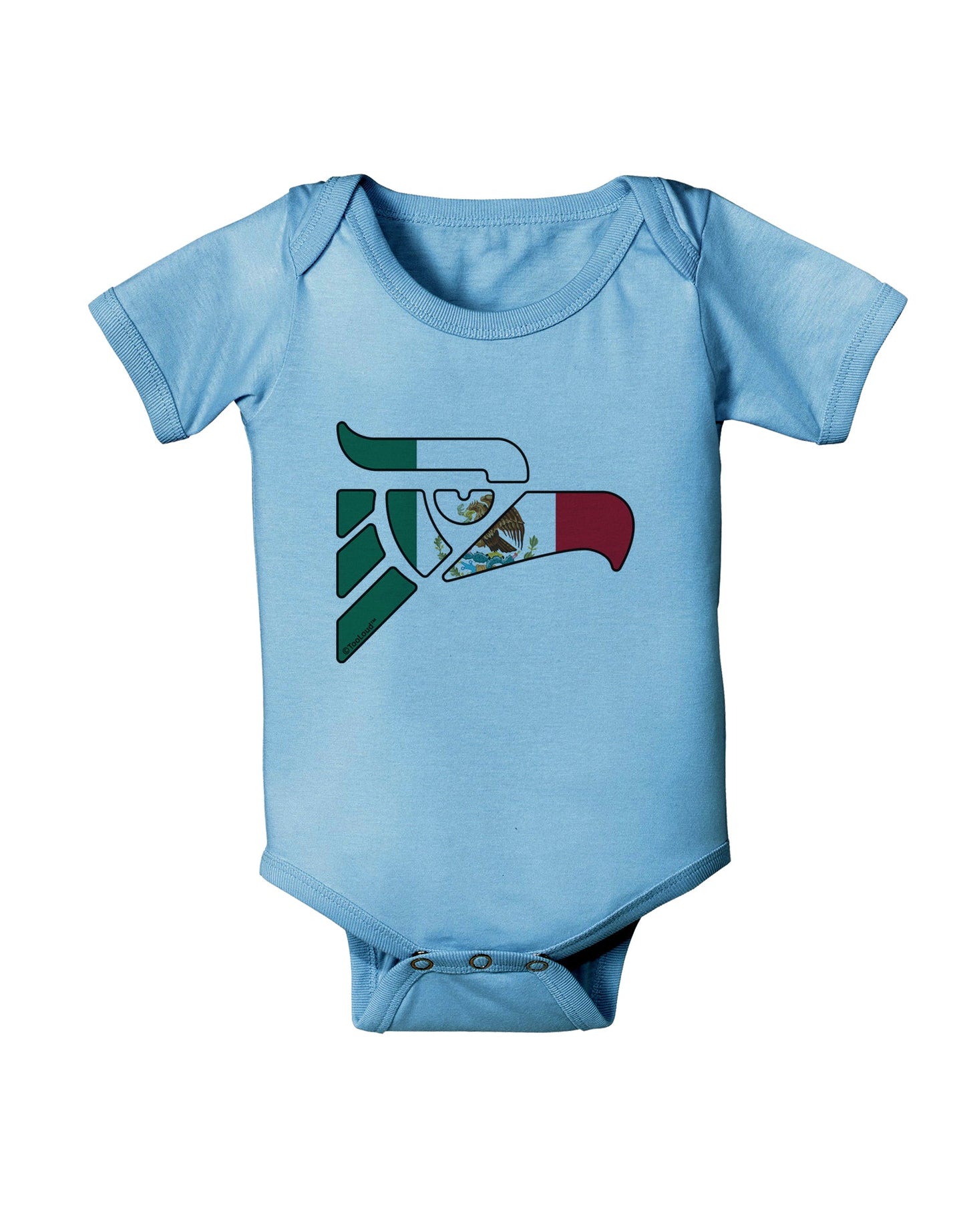 Hecho en Mexico Eagle Symbol - Mexican Flag Baby Romper Bodysuit by TooLoud-Baby Romper-TooLoud-Light-Blue-06-Months-Davson Sales