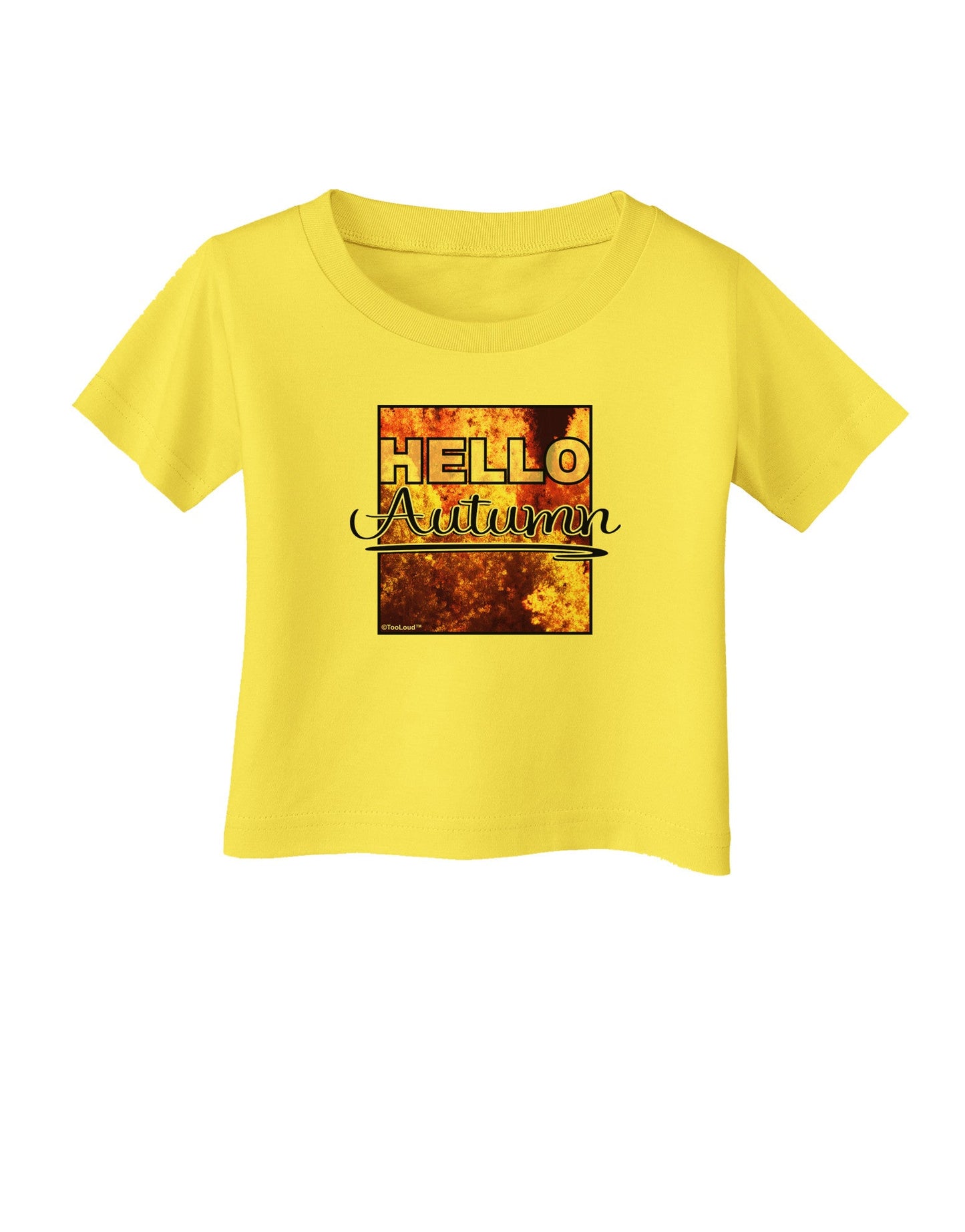 Hello Autumn Infant T-Shirt-Infant T-Shirt-TooLoud-Yellow-06-Months-Davson Sales