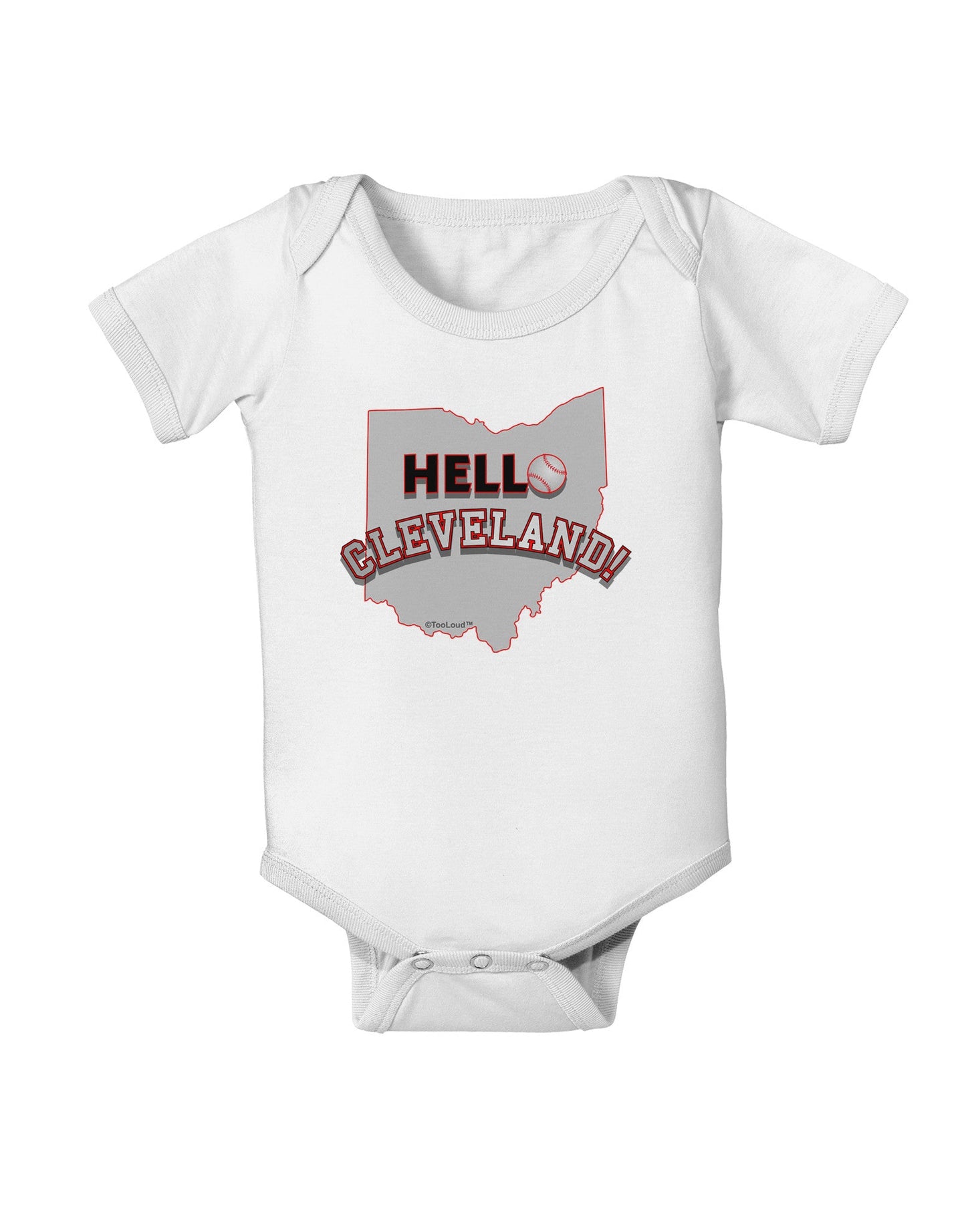 Hello Cleveland Baby Romper Bodysuit-Baby Romper-TooLoud-White-06-Months-Davson Sales