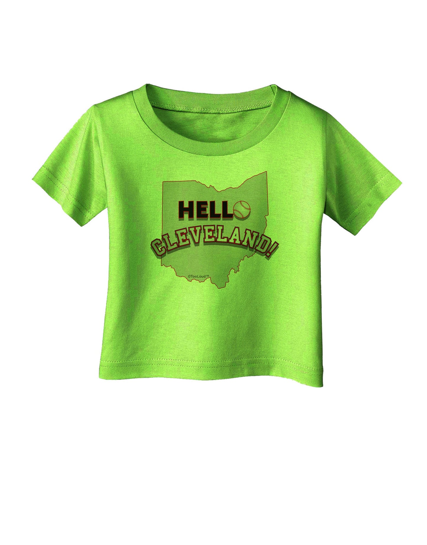 Hello Cleveland Infant T-Shirt-Infant T-Shirt-TooLoud-Lime-Green-06-Months-Davson Sales