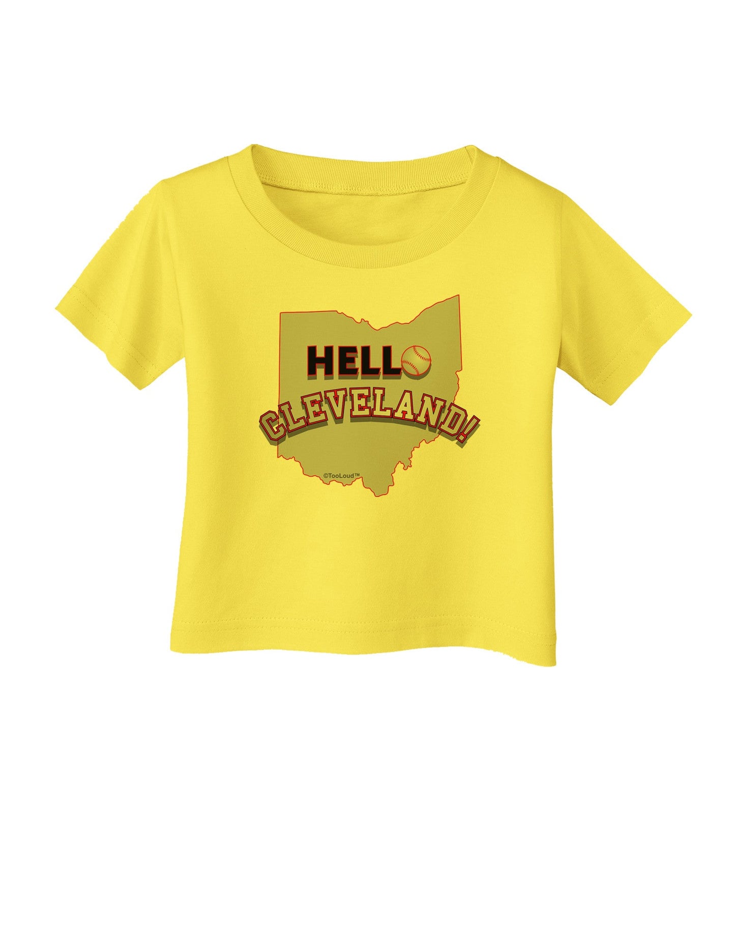 Hello Cleveland Infant T-Shirt-Infant T-Shirt-TooLoud-Yellow-06-Months-Davson Sales