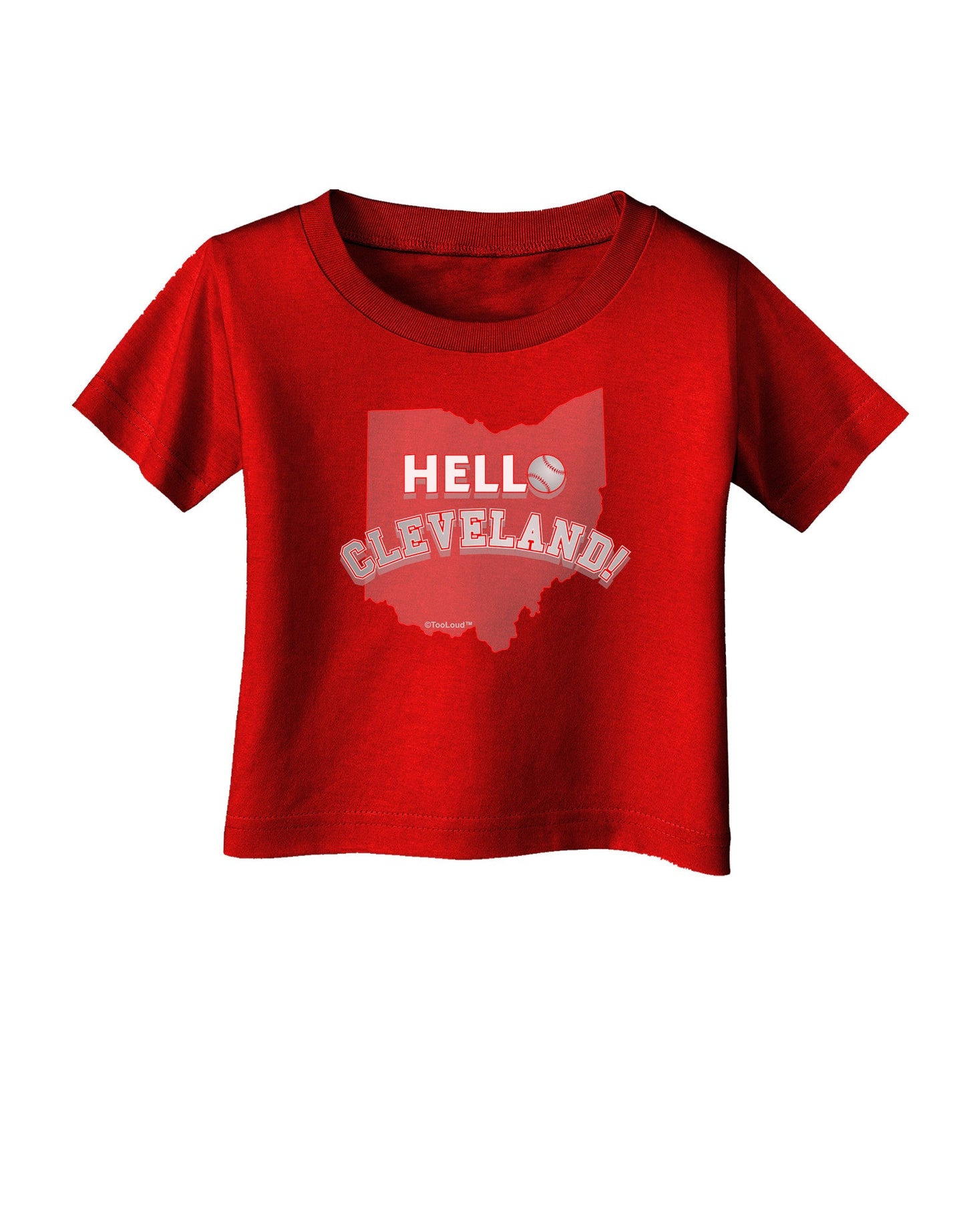 Hello Cleveland Infant T-Shirt Dark-Infant T-Shirt-TooLoud-Red-06-Months-Davson Sales