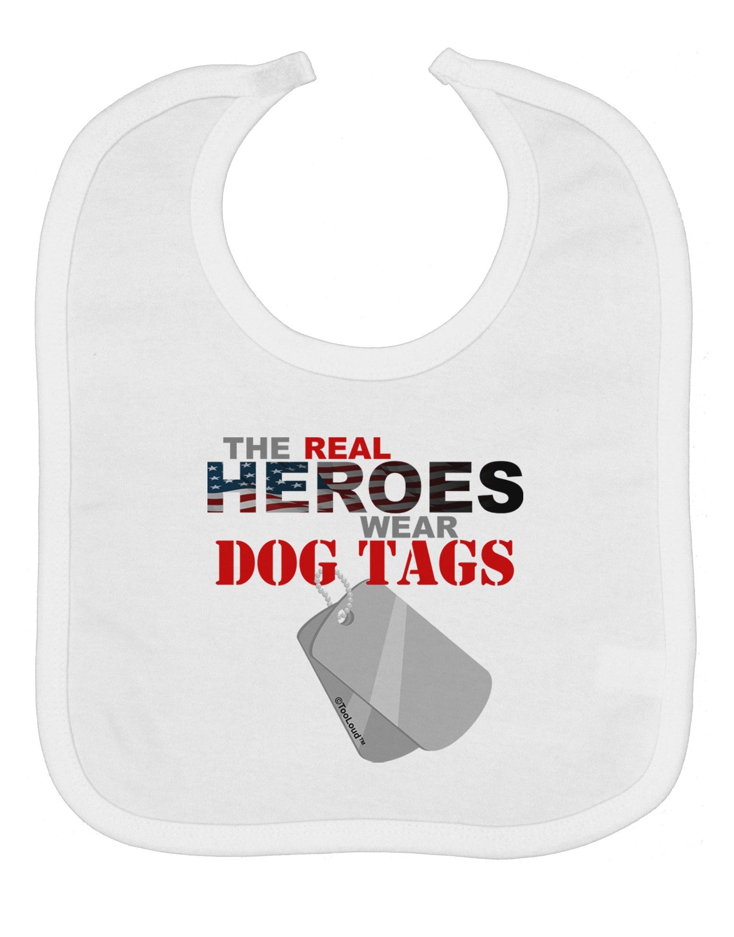 Heroes Dog Tags Baby Bib