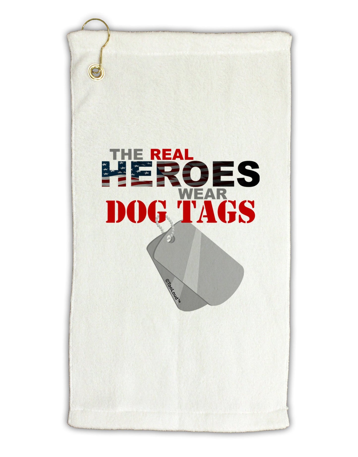 Heroes Dog Tags Micro Terry Gromet Golf Towel 16 x 25 inch-Golf Towel-TooLoud-White-Davson Sales