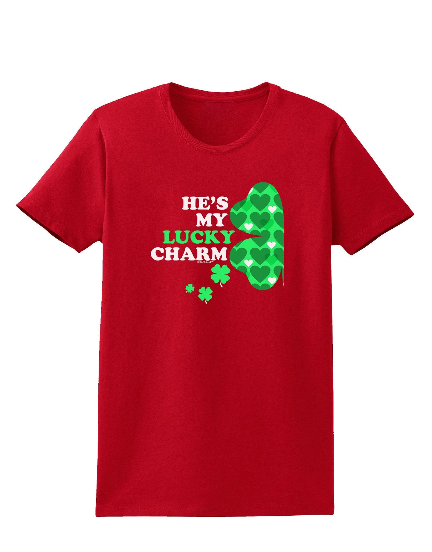 He's My Lucky Charm - Left Womens Dark T-Shirt-TooLoud-Red-X-Small-Davson Sales
