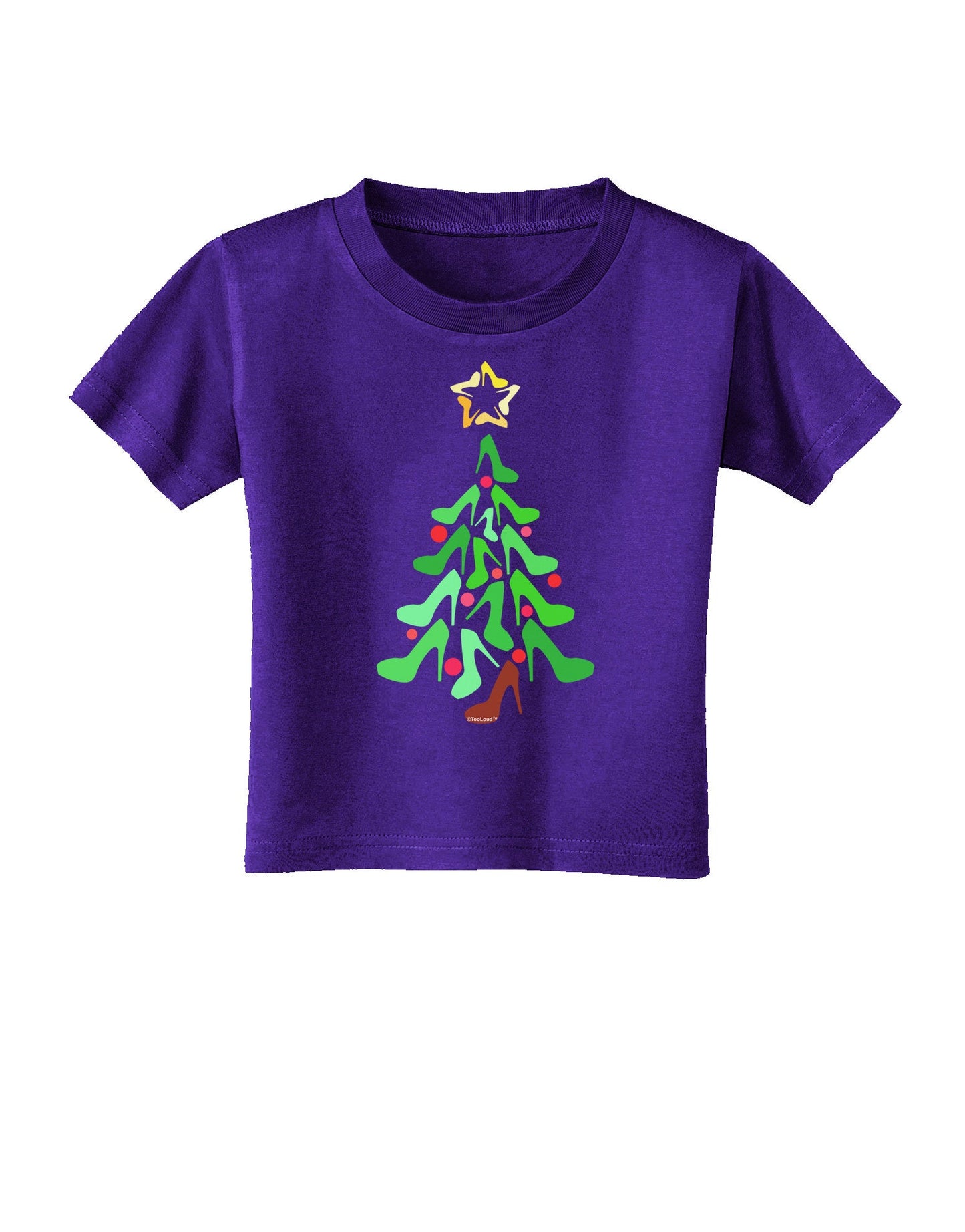 High Heels Shoes Christmas Tree Toddler T-Shirt Dark-Toddler T-Shirt-TooLoud-Purple-2T-Davson Sales