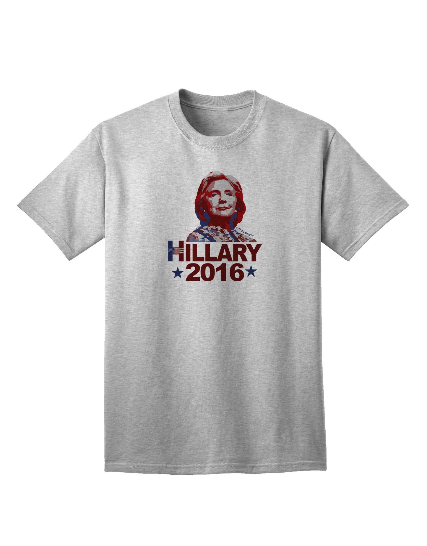 Hillary 2016 Face Adult T-Shirt-Mens T-Shirt-TooLoud-AshGray-Small-Davson Sales