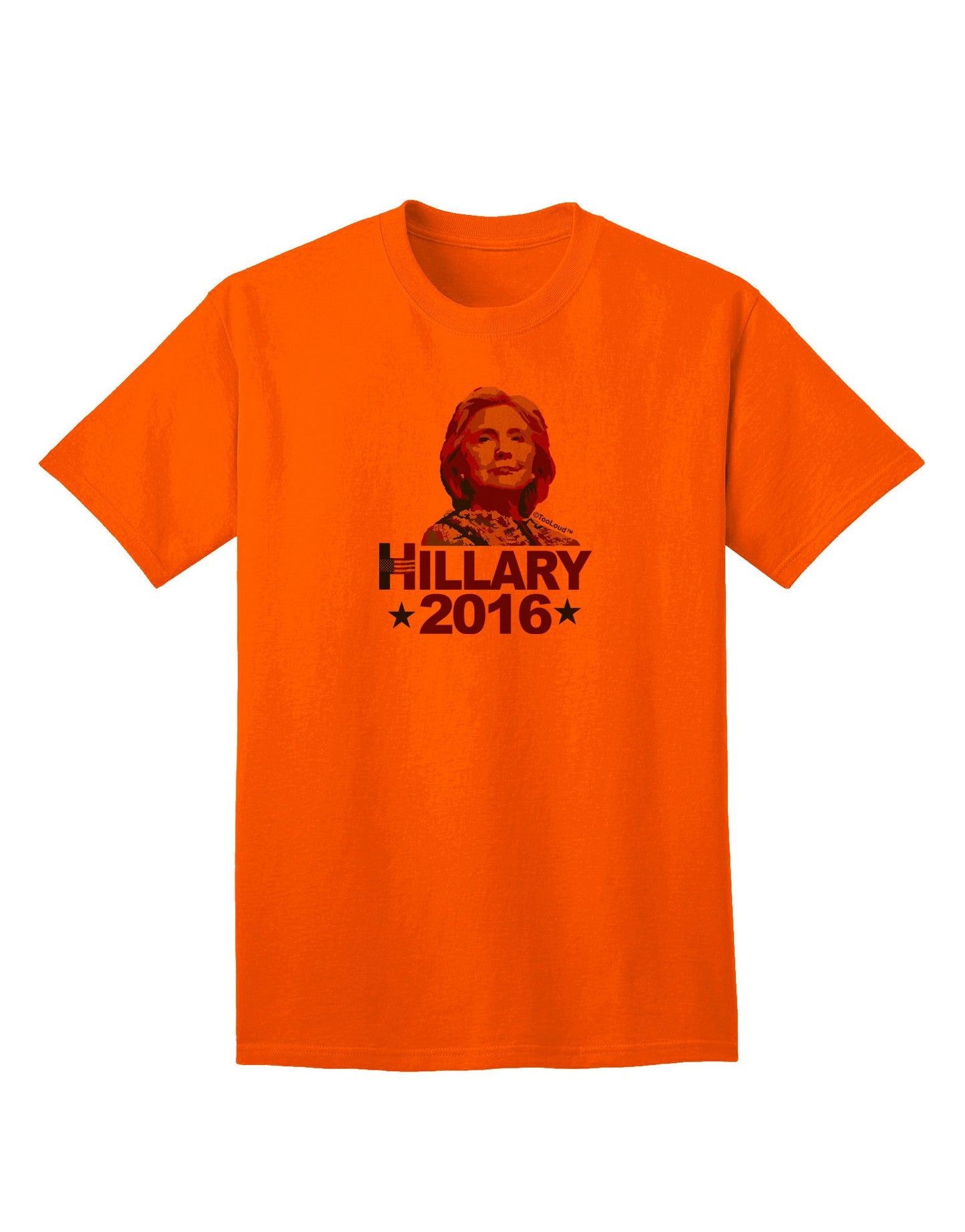 Hillary 2016 Face Adult T-Shirt-Mens T-Shirt-TooLoud-Orange-Small-Davson Sales